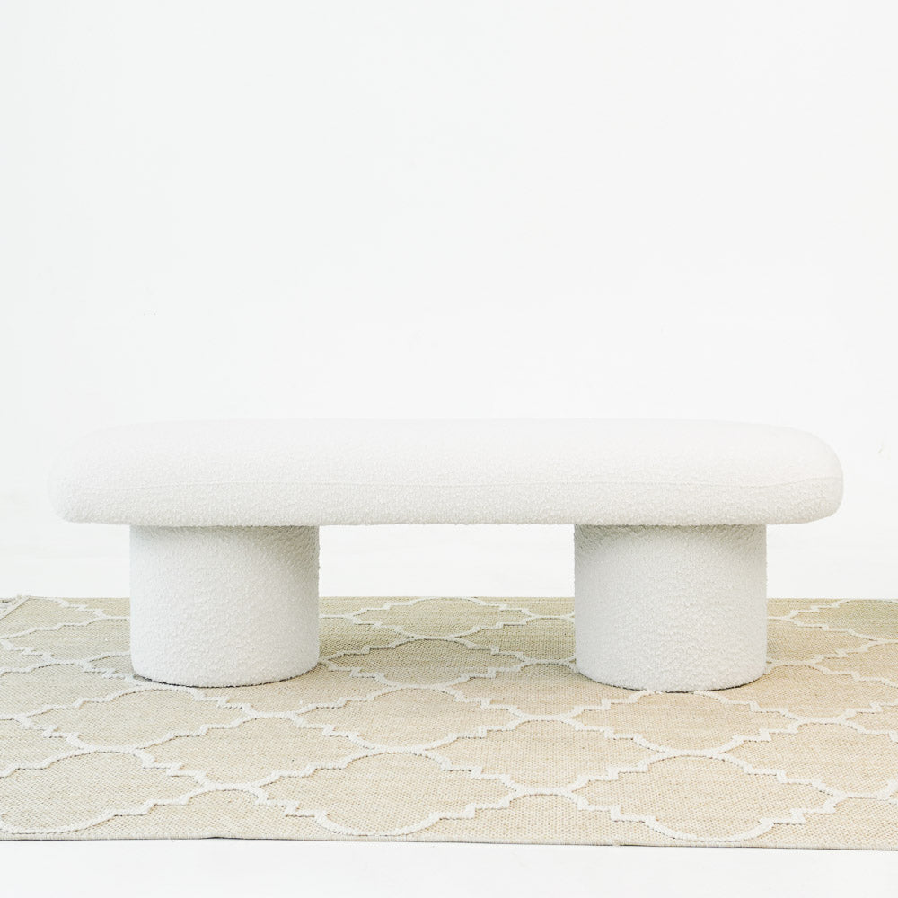 Tulia Bench - Ivory Boucle