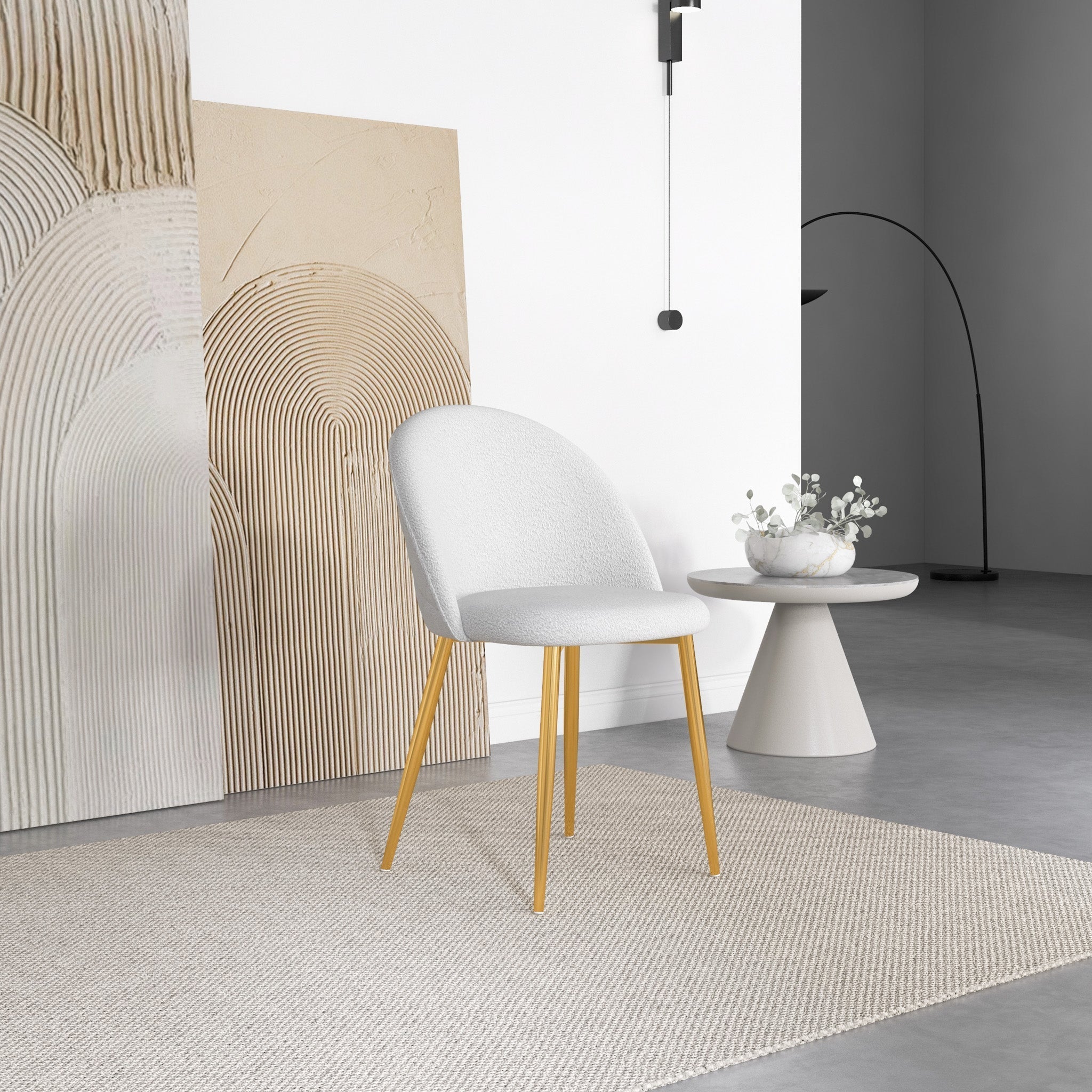 Vanessa Beige Boucle Dining Chair - Set of 2