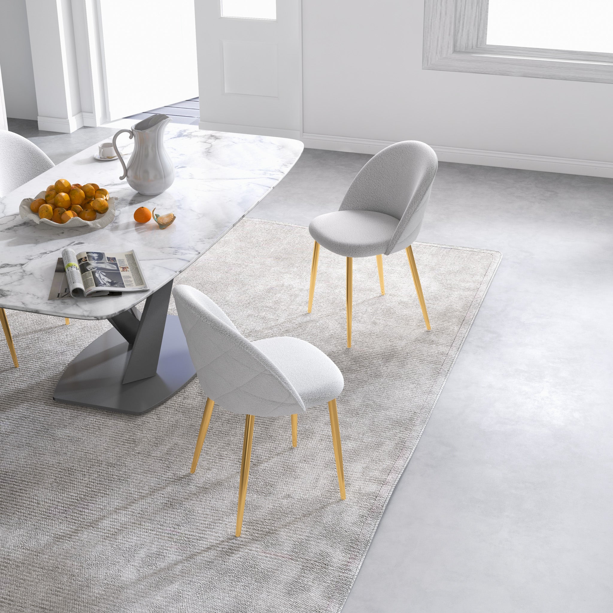 Vanessa Beige Boucle Dining Chair - Set of 2