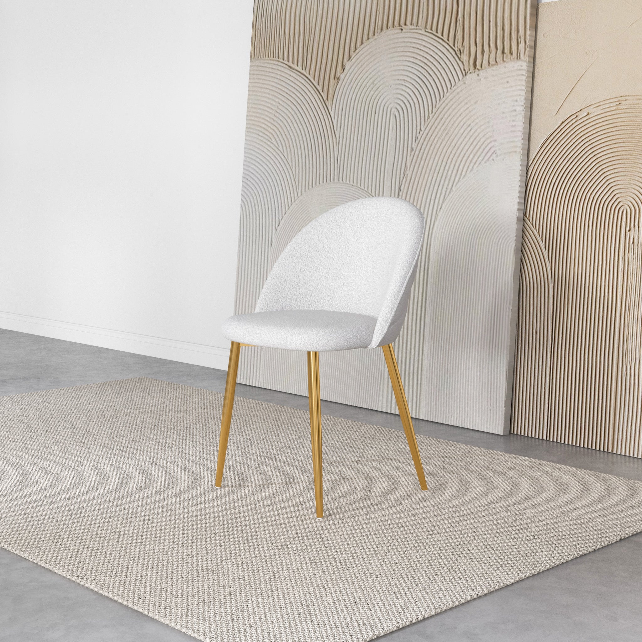 Vanessa Beige Boucle Dining Chair - Set of 2