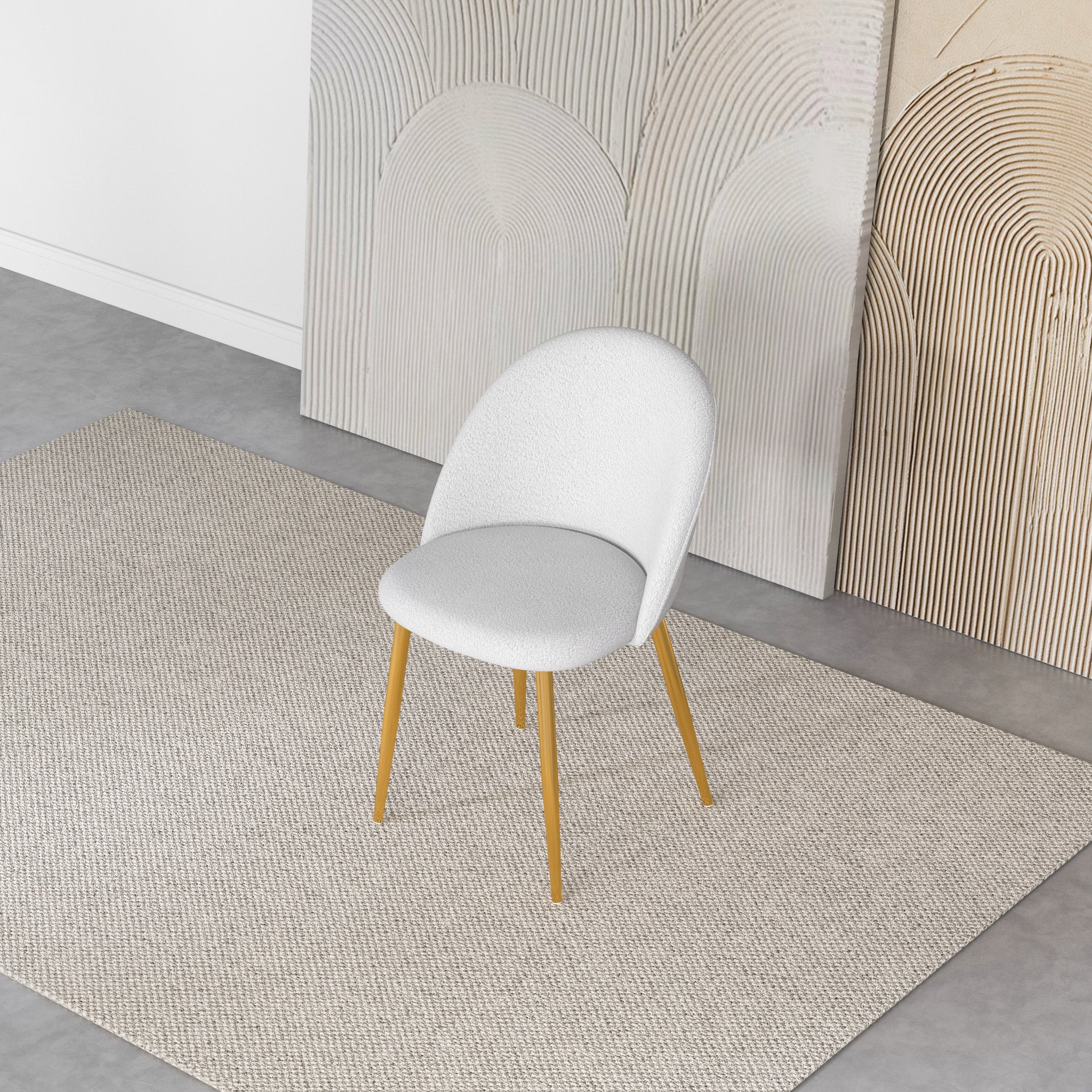 Vanessa Beige Boucle Dining Chair - Set of 2