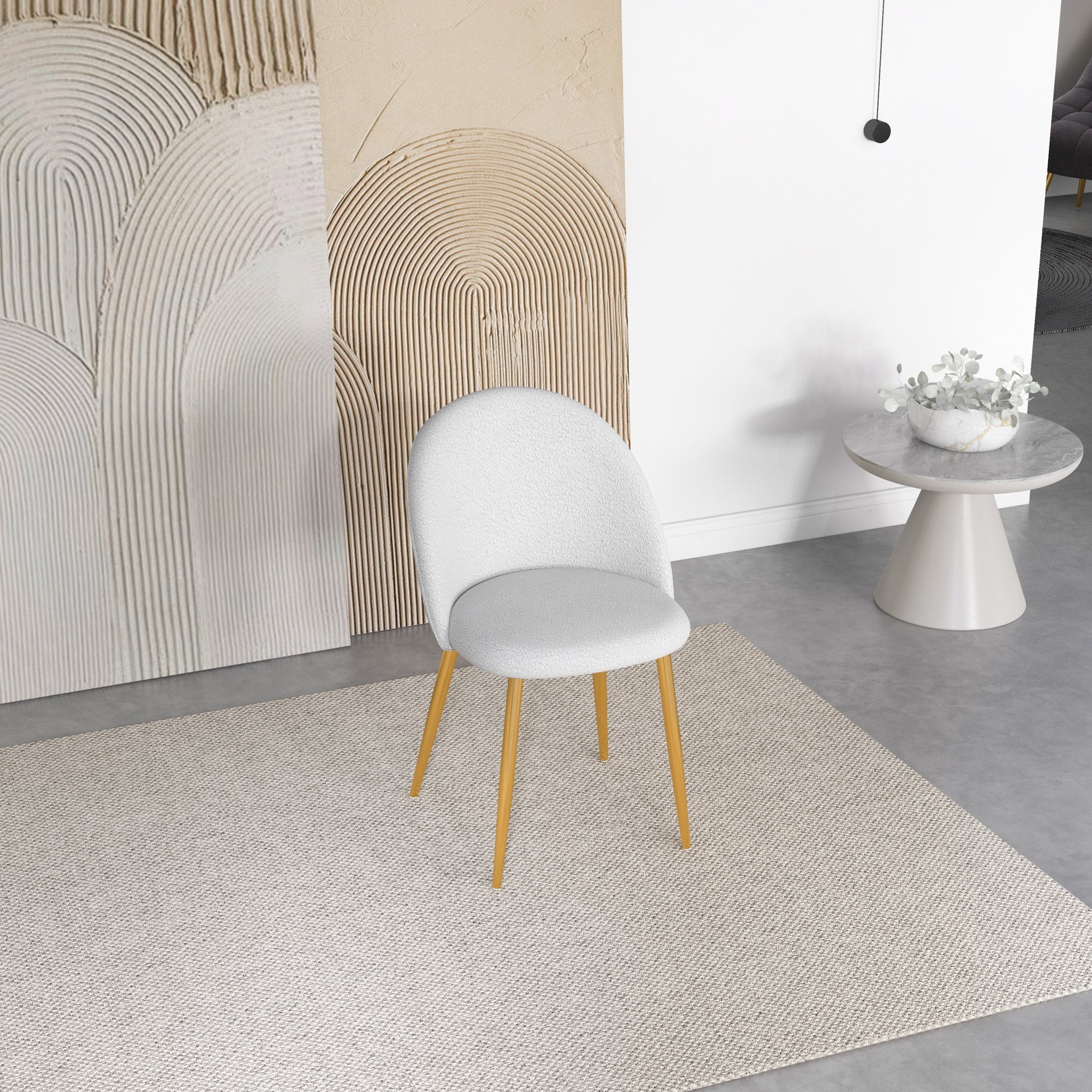 Vanessa Beige Boucle Dining Chair - Set of 2