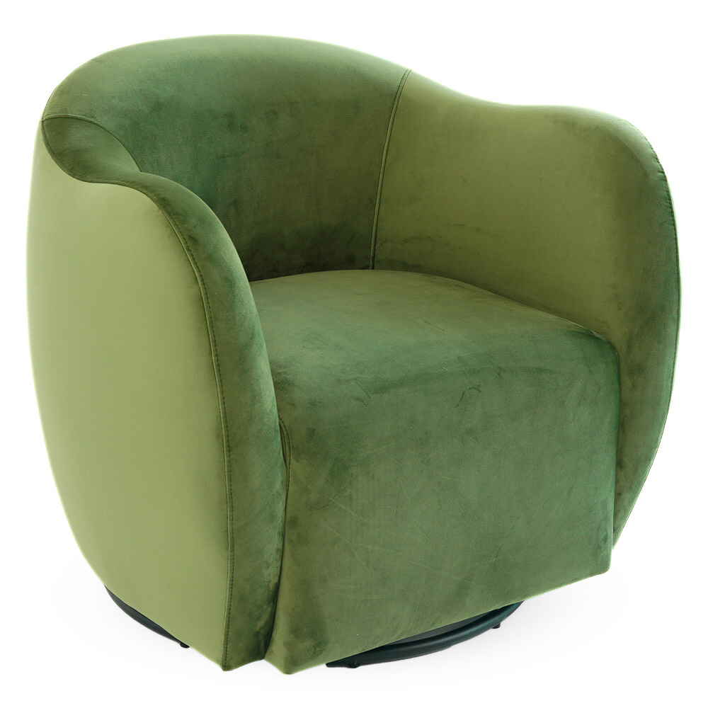 Vesper Swivel Chair - Green Velvet
