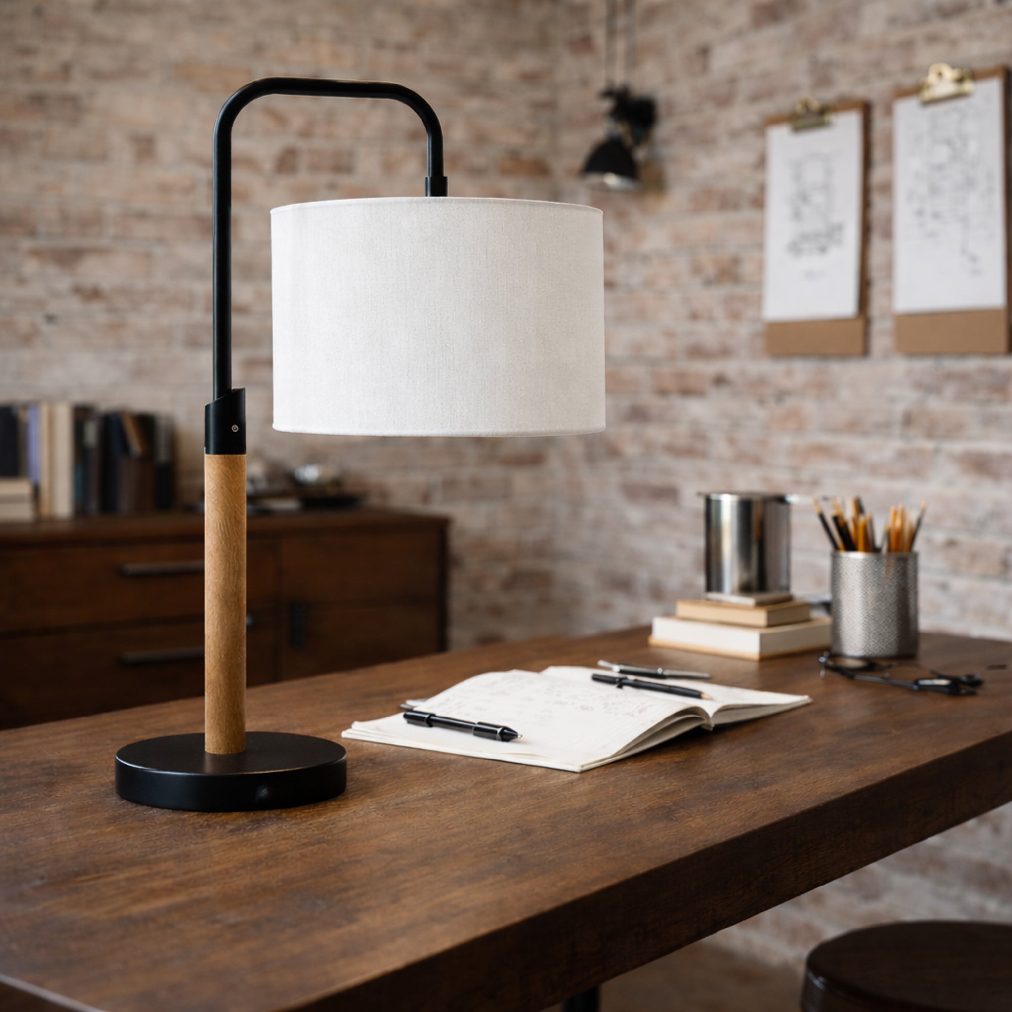 Vesta Paniz Simple Table Lamp with Cylinder Shade