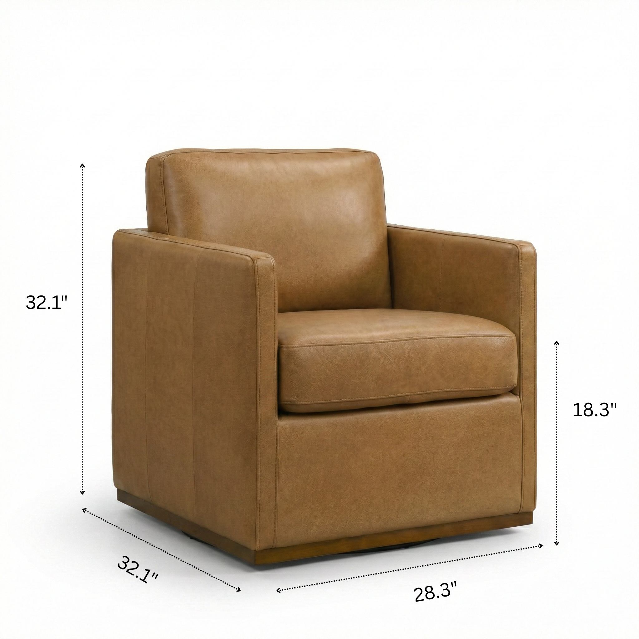 Victor Tan Leather Swivel Chair
