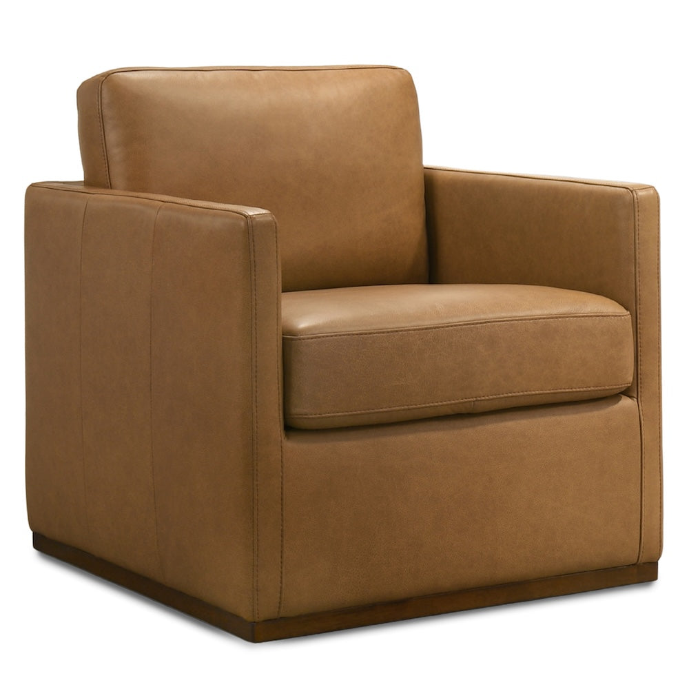 Victor Tan Leather Swivel Chair
