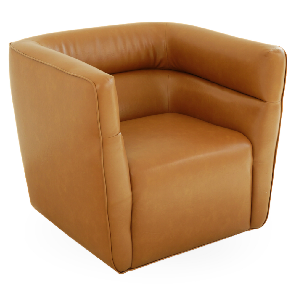Weimar Swivel Chair - Tan Vegan Leather