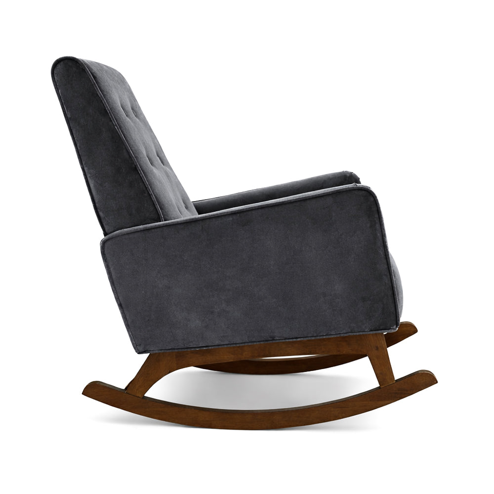 Windsor Dark Grey Microfiber Rocking Chair