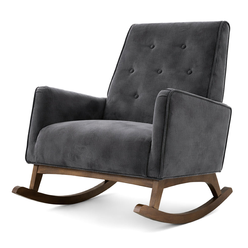 Windsor Dark Grey Microfiber Rocking Chair