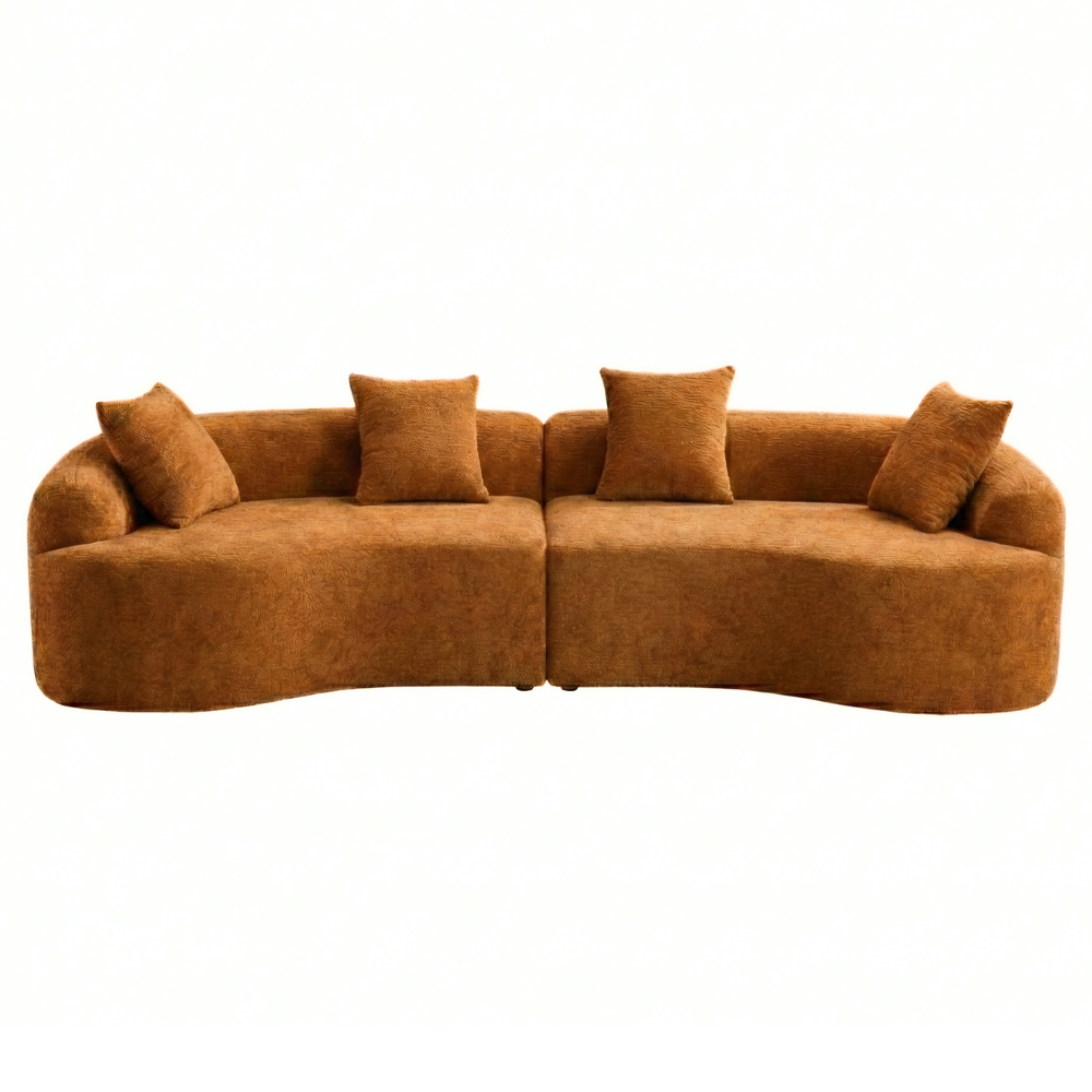 Branch Compression Sponge Sofa Orange Curved Modular Sectional