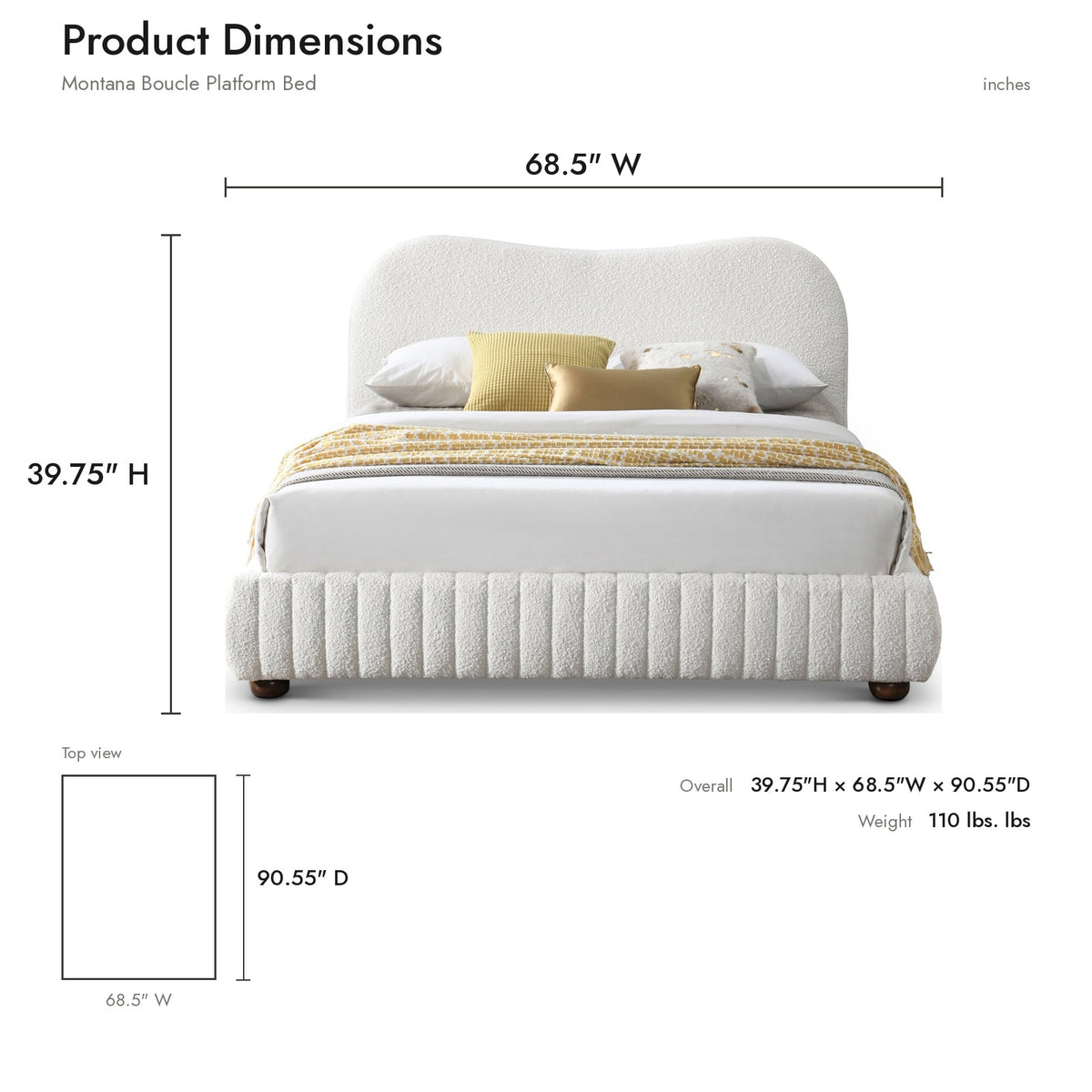 Product dimensions diagram