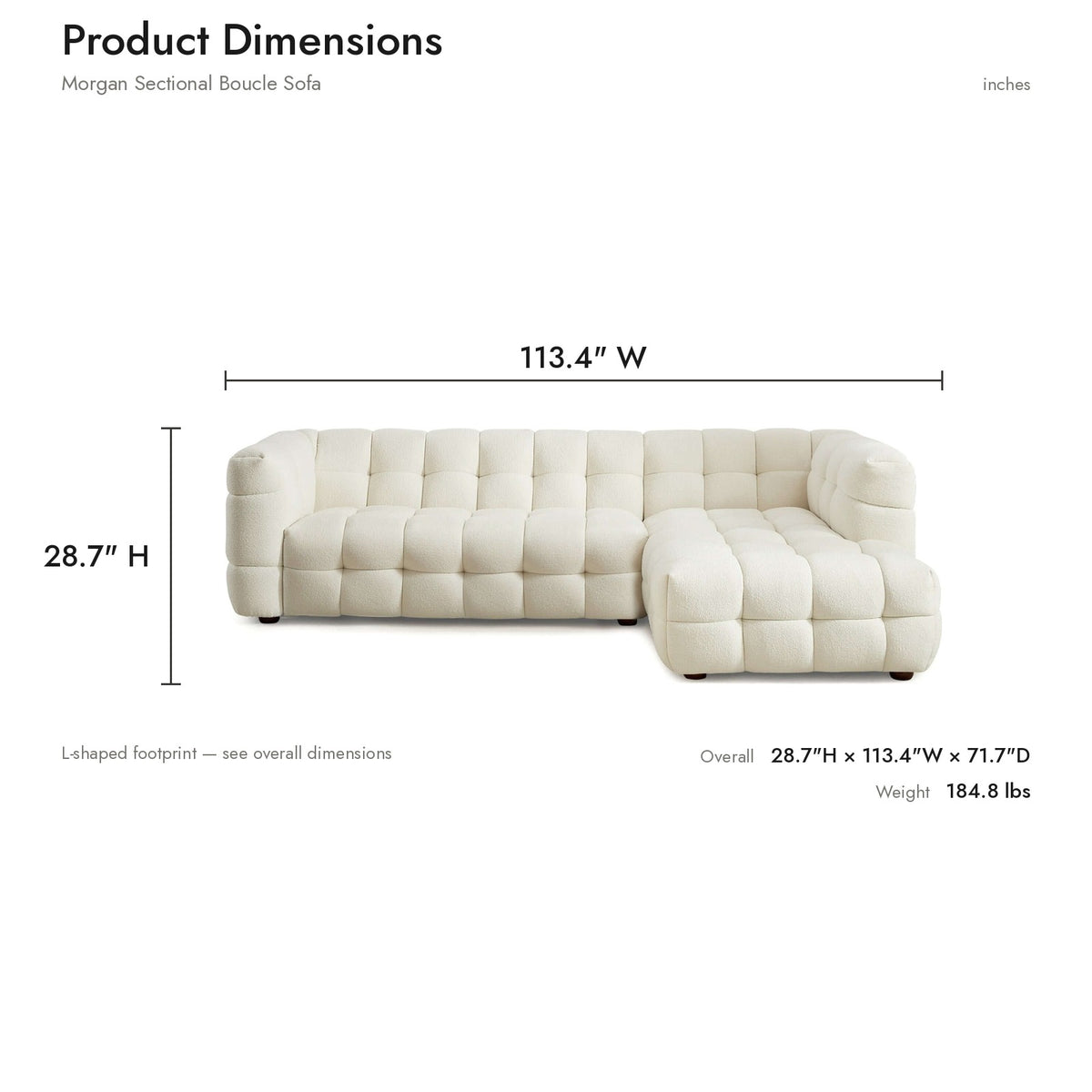 Product dimensions diagram