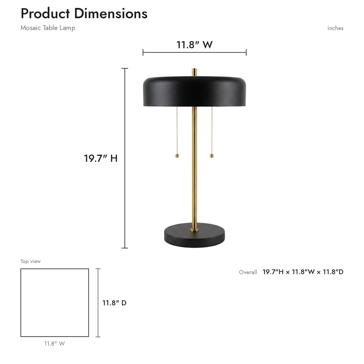 Product dimensions diagram