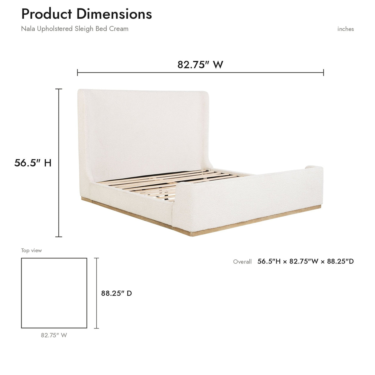 Product dimensions diagram