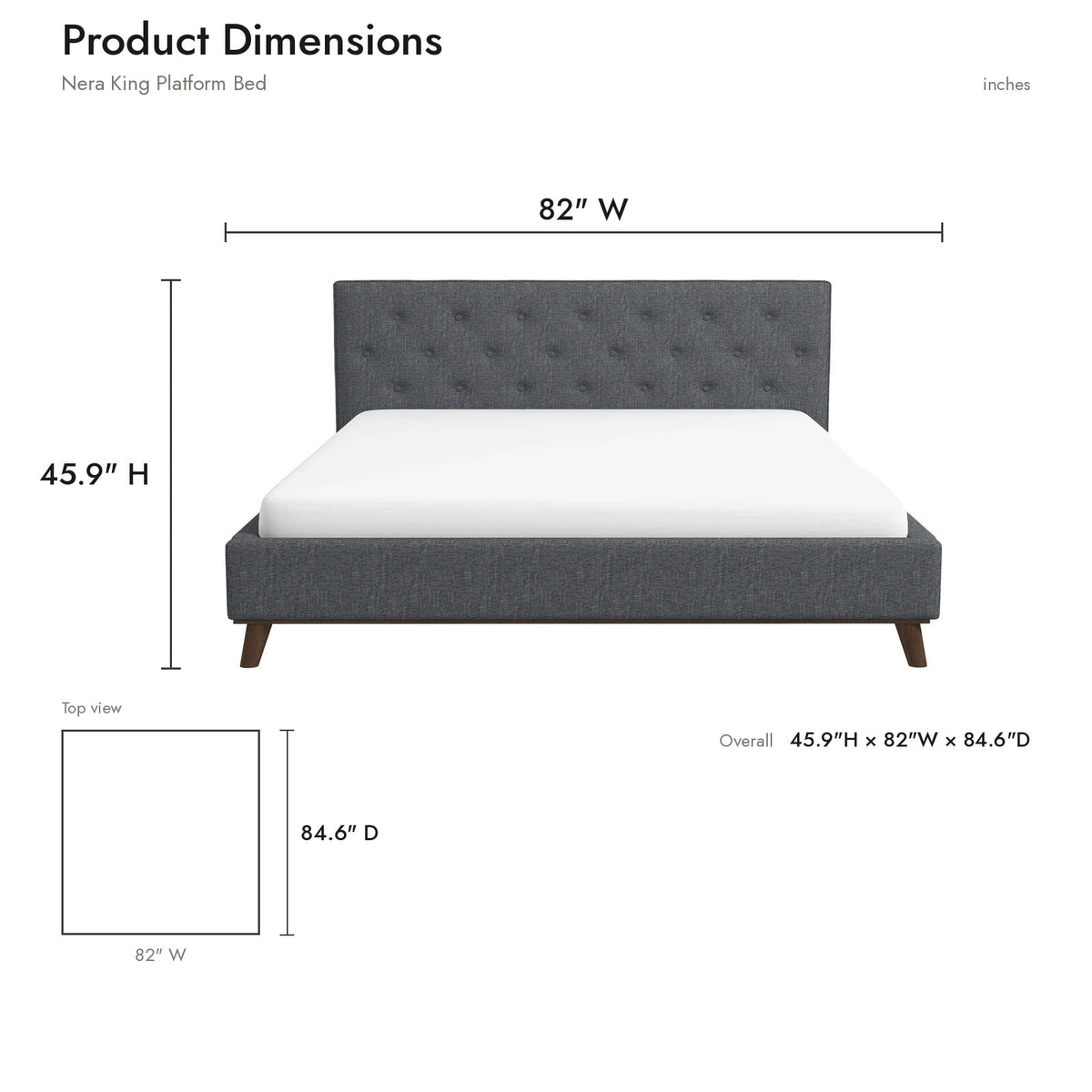 Product dimensions diagram