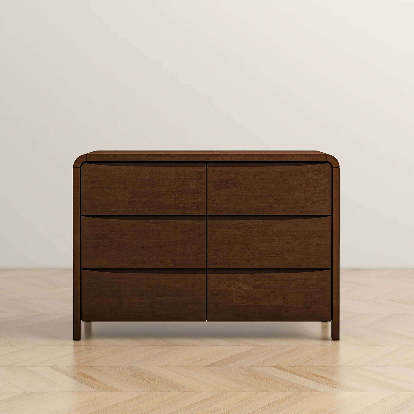 Anton Mid-Century Walnut 6-Drawer Nightstand - New York Modern Furniture