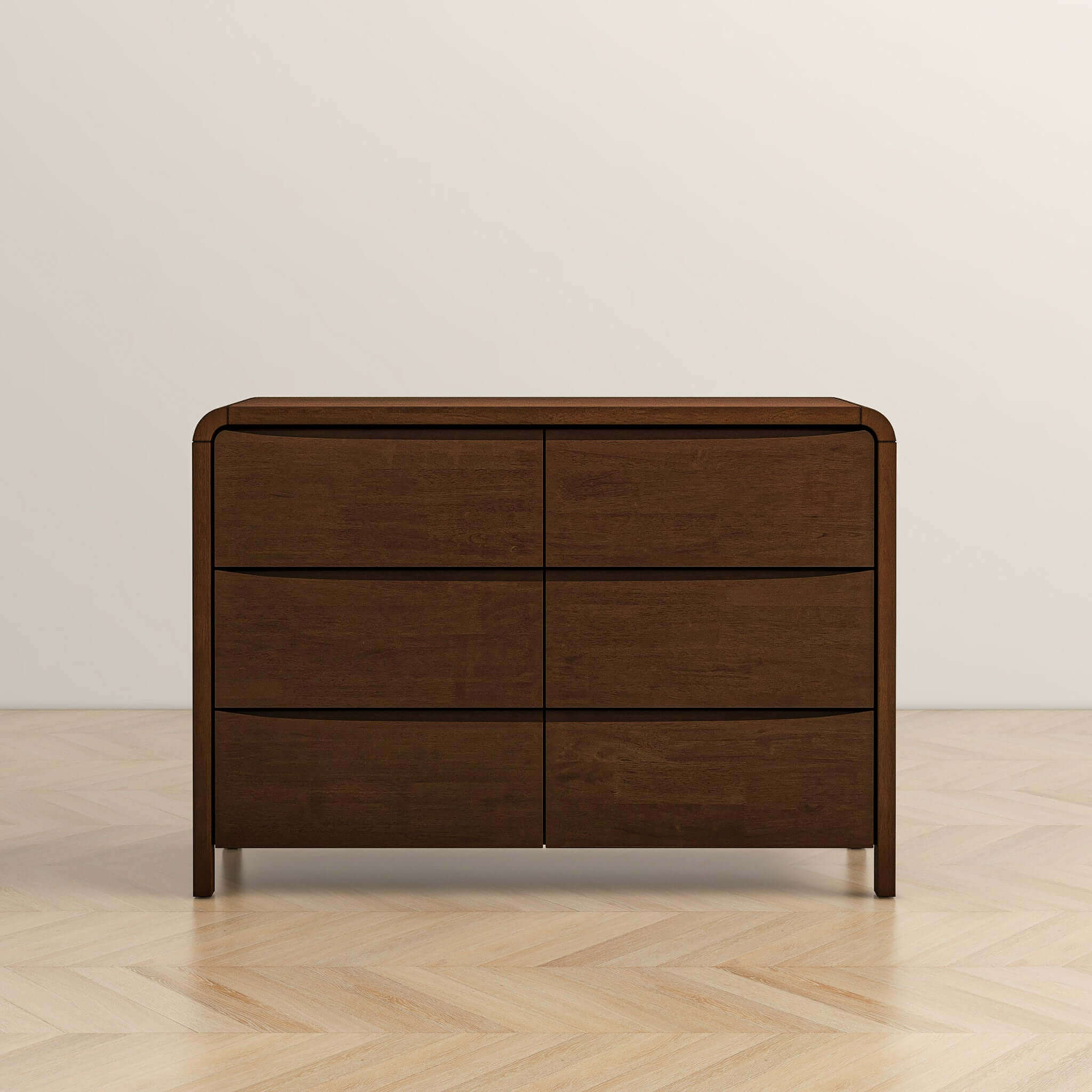 Anton Mid-Century Walnut 6-Drawer Nightstand - New York Modern Furniture