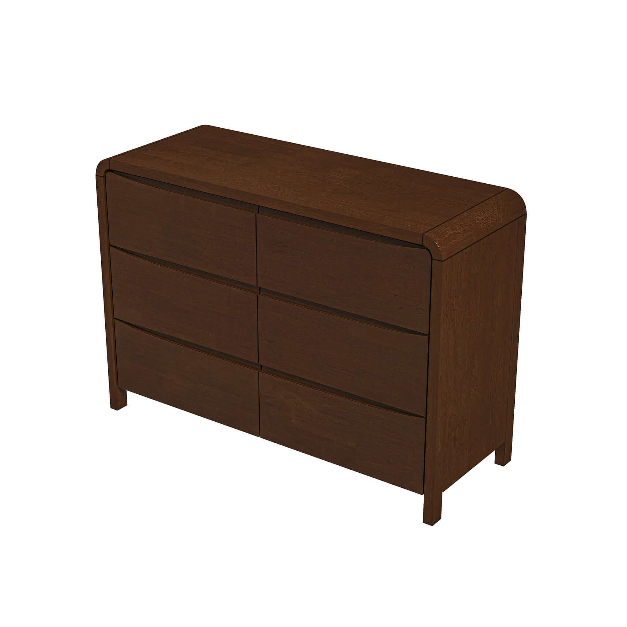 Anton Mid-Century Walnut 6-Drawer Nightstand - New York Modern Furniture
