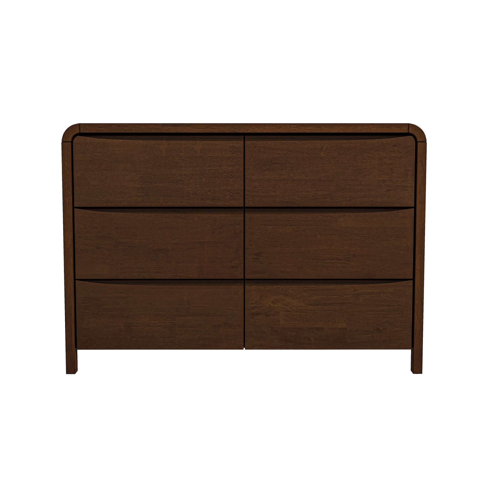 Anton Mid-Century Walnut 6-Drawer Nightstand - New York Modern Furniture