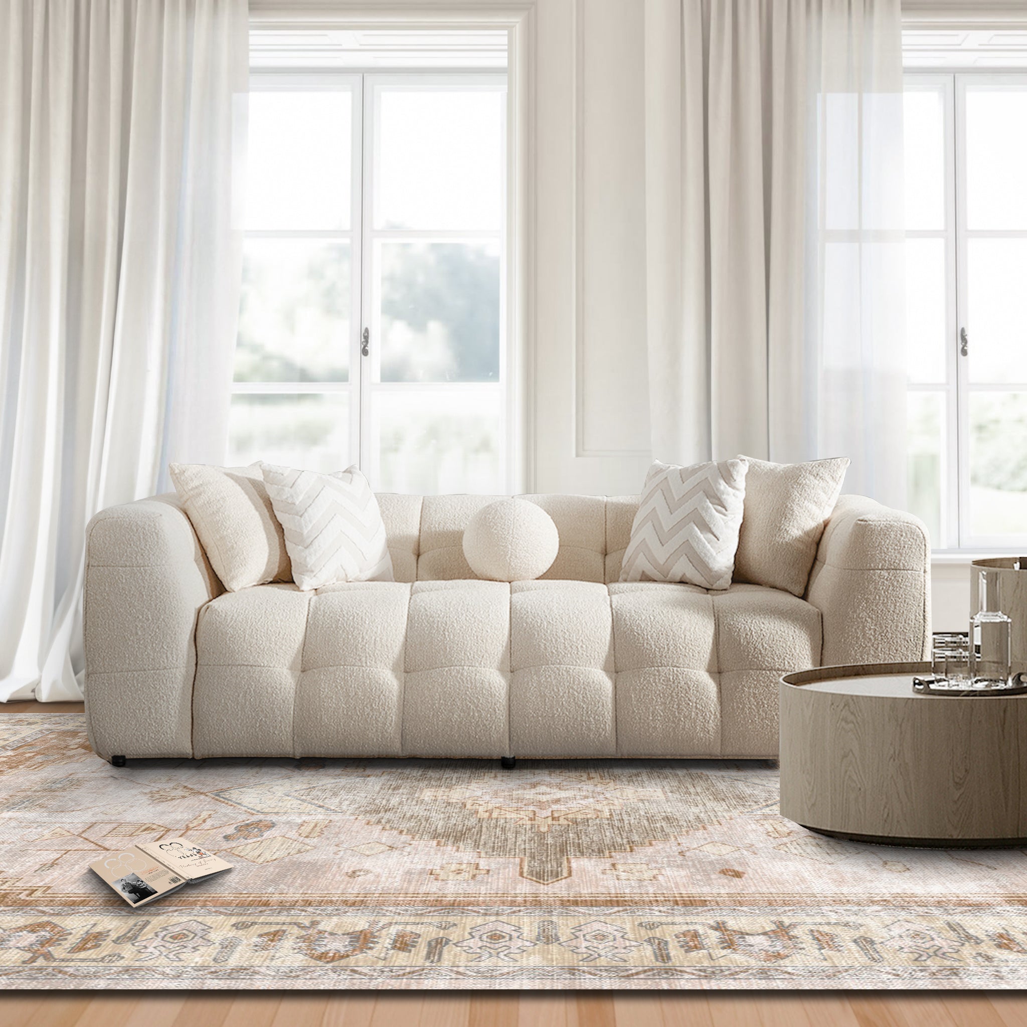 Arhaus Ivory Boucle Sofa