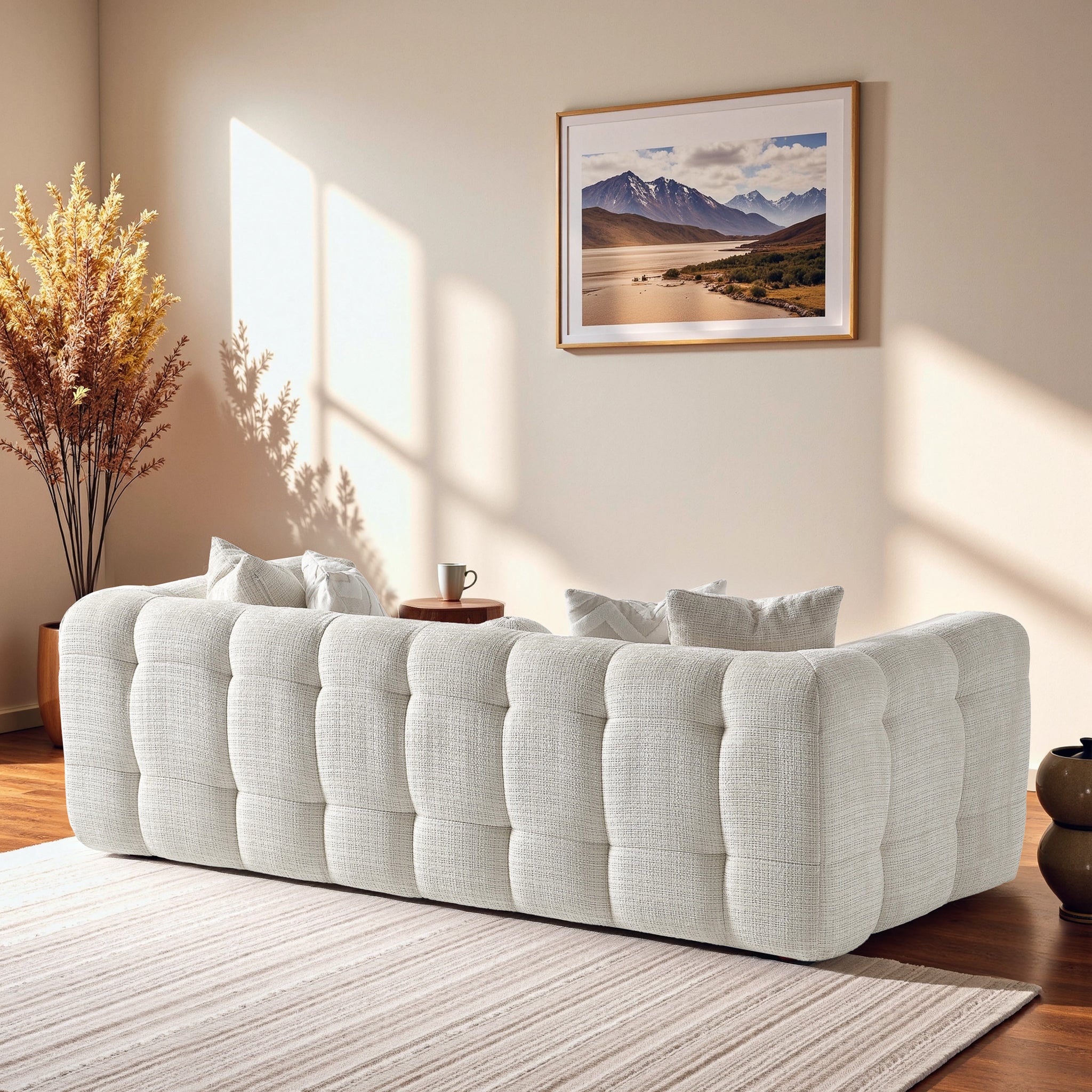 Arhaus Ivory Chenille Sofa - New York Modern Furniture