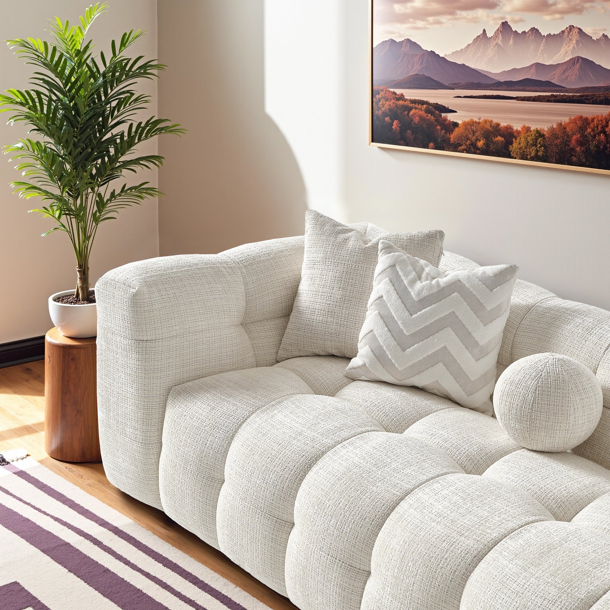 Arhaus Ivory Chenille Sofa - New York Modern Furniture