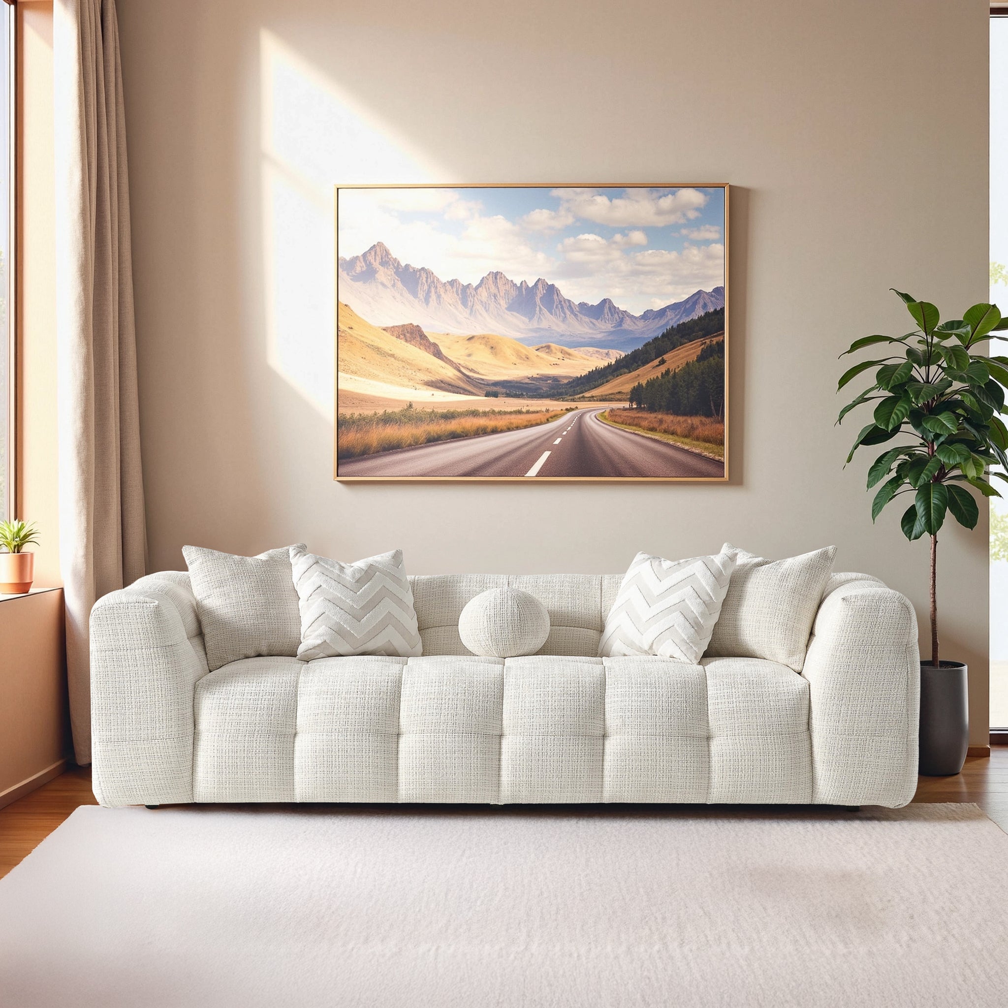 Arhaus Ivory Chenille Sofa - New York Modern Furniture