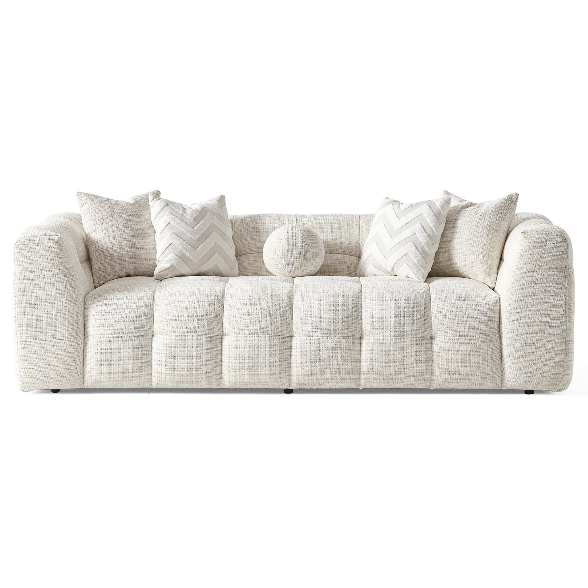 Arhaus Ivory Chenille Sofa - New York Modern Furniture