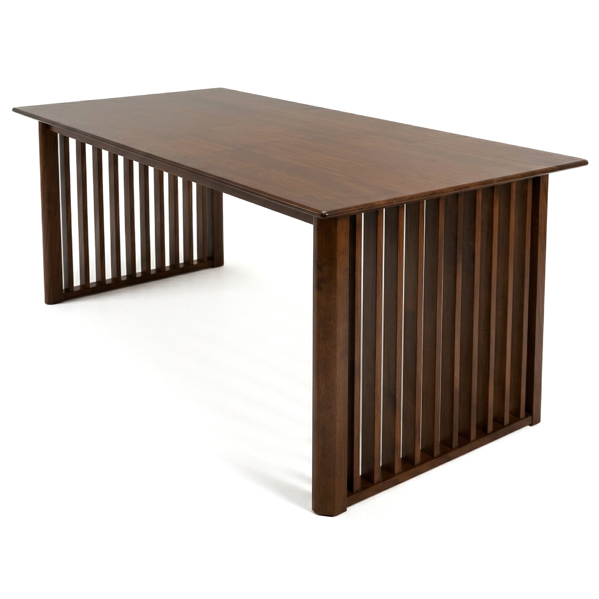 Arthur Solid Wood Rectangular Dining Table with Ribbed Slab Legs | New York Modern Furniture
