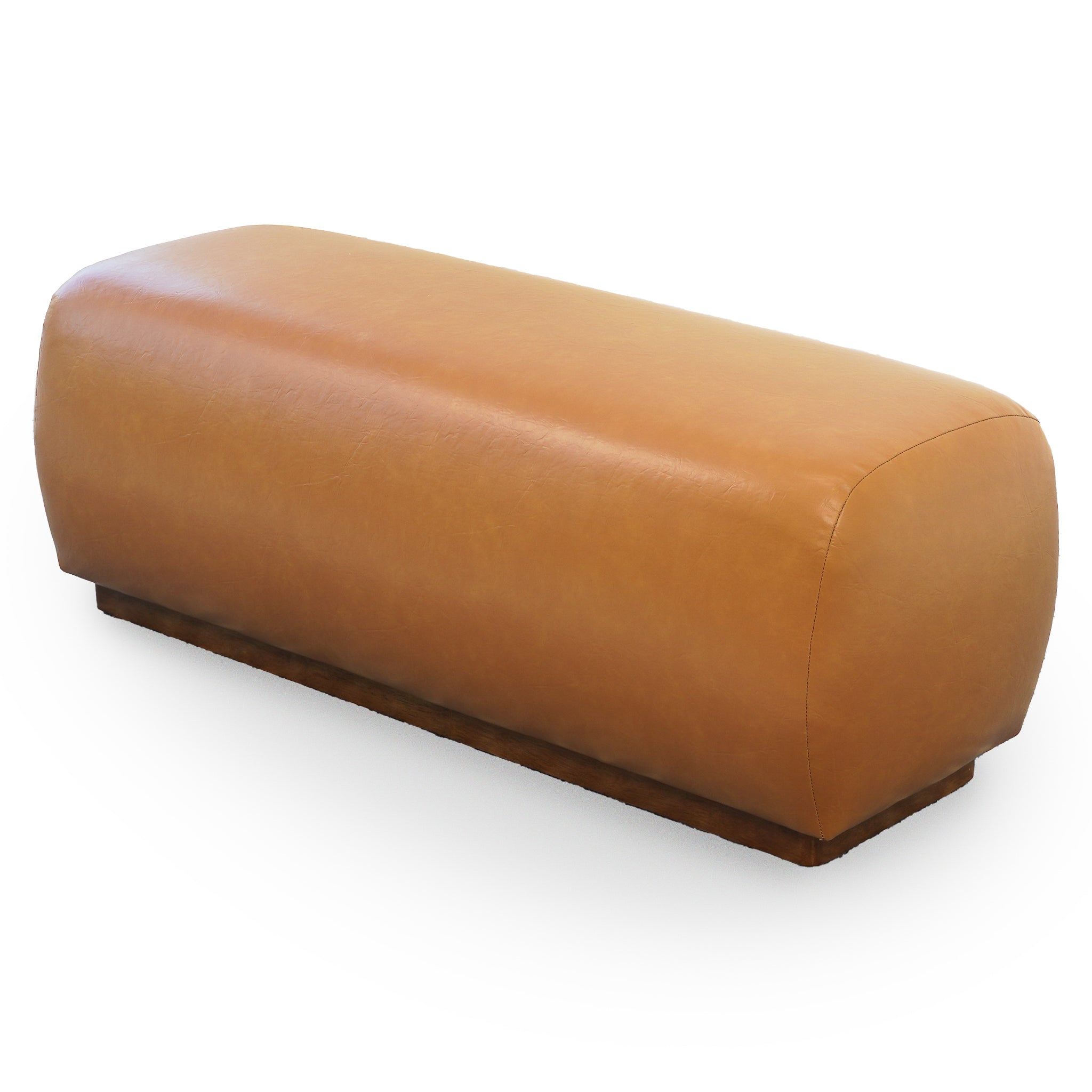 Beckett Tan Vegan Leather Bench