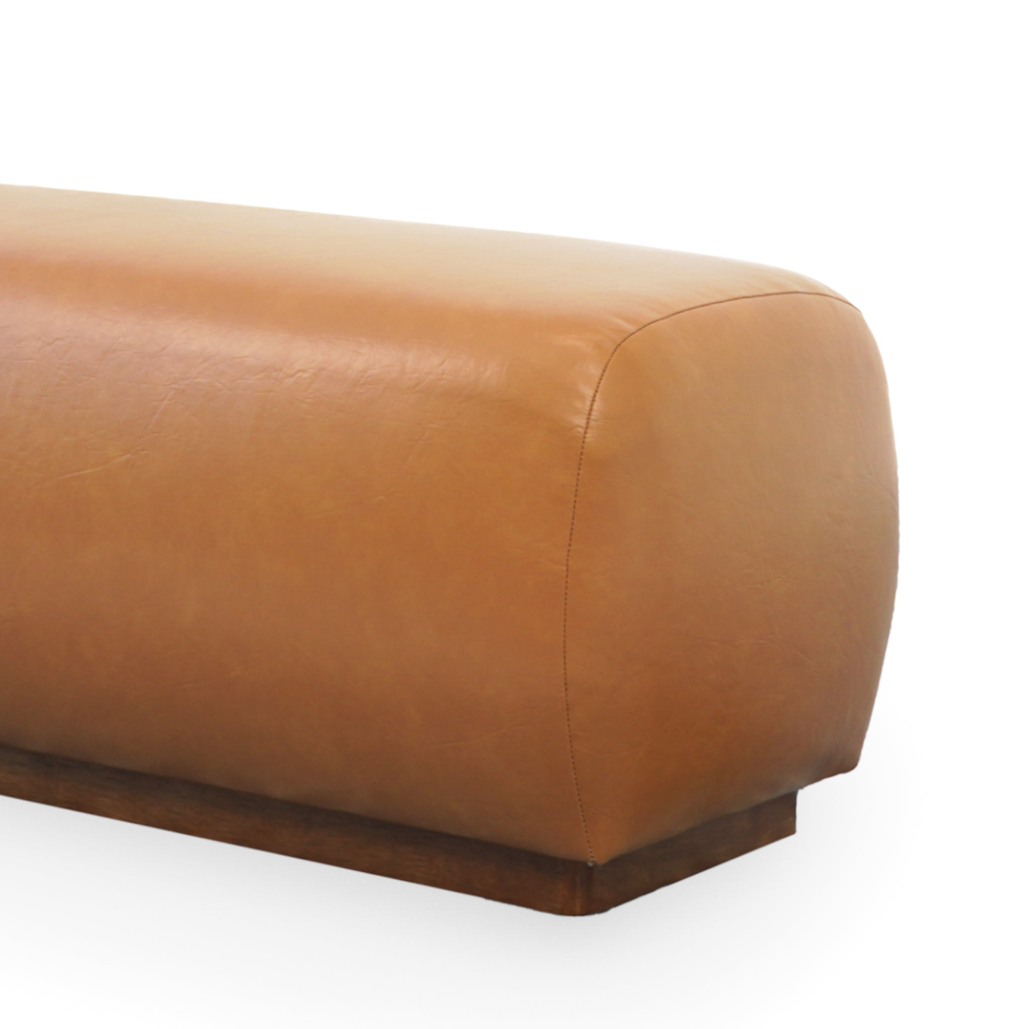 Beckett Tan Vegan Leather Bench