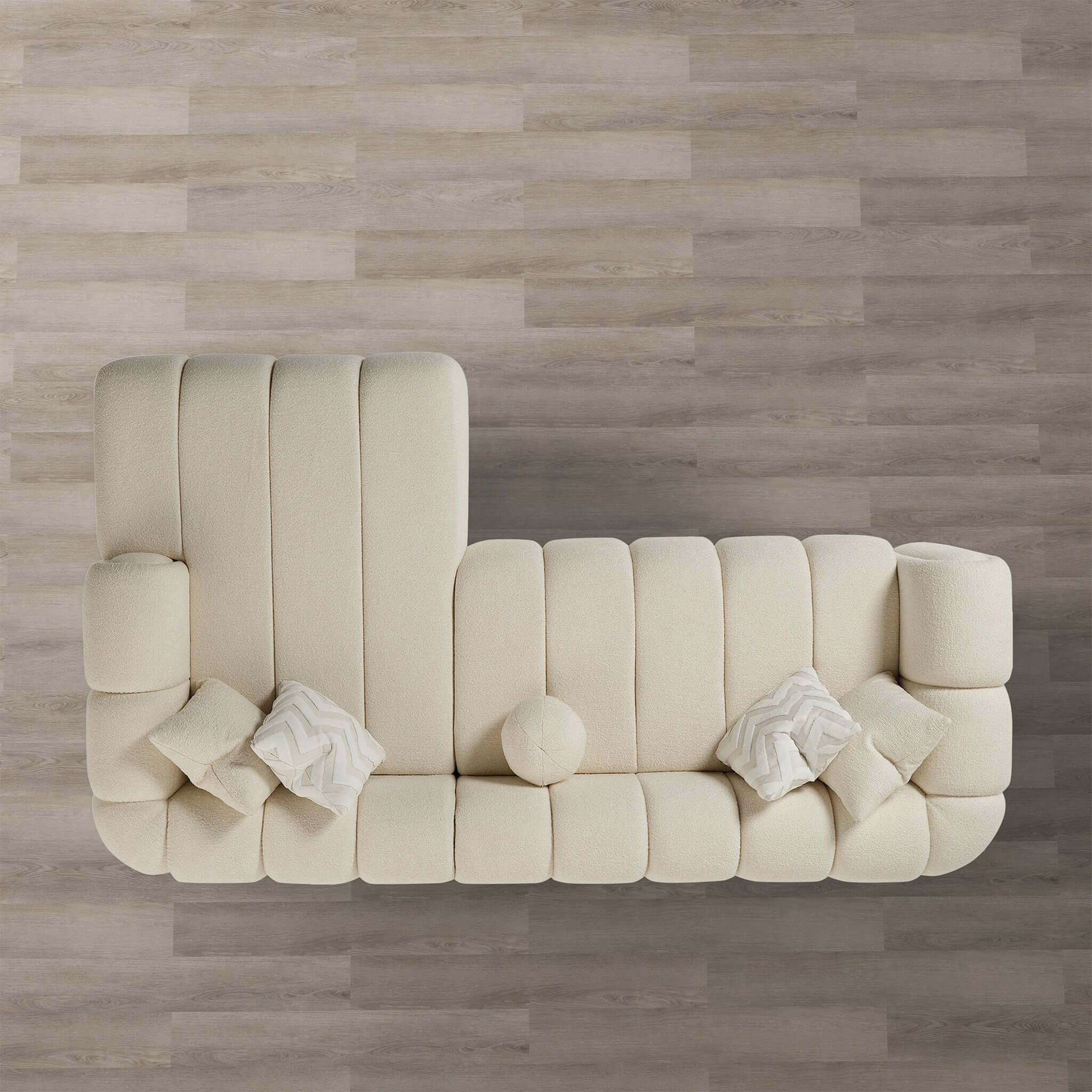 Bellini Ivory Boucle Right Sectional Sofa - New York Modern Furniture