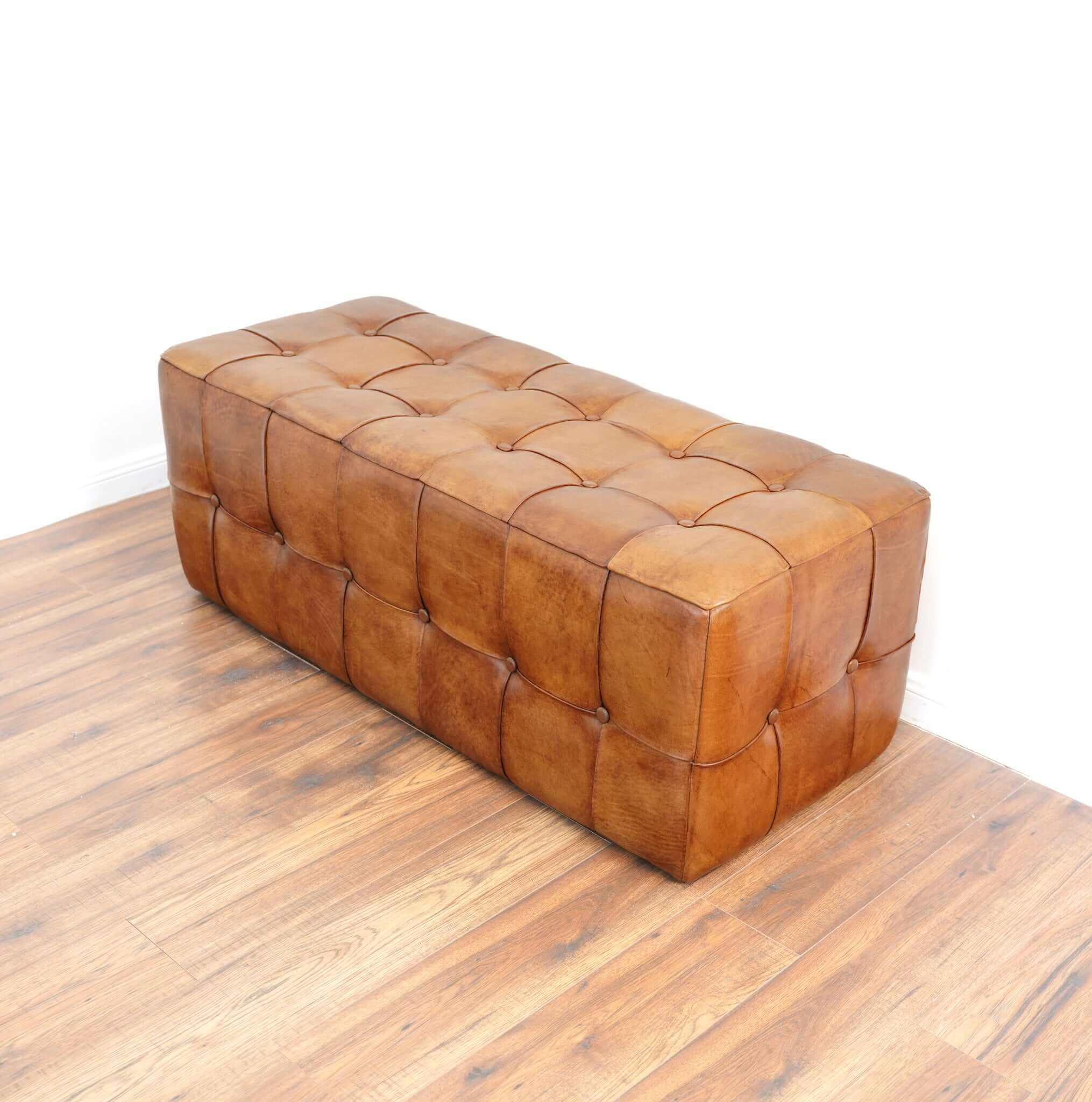 Bettle Leather Bench - New York Modern