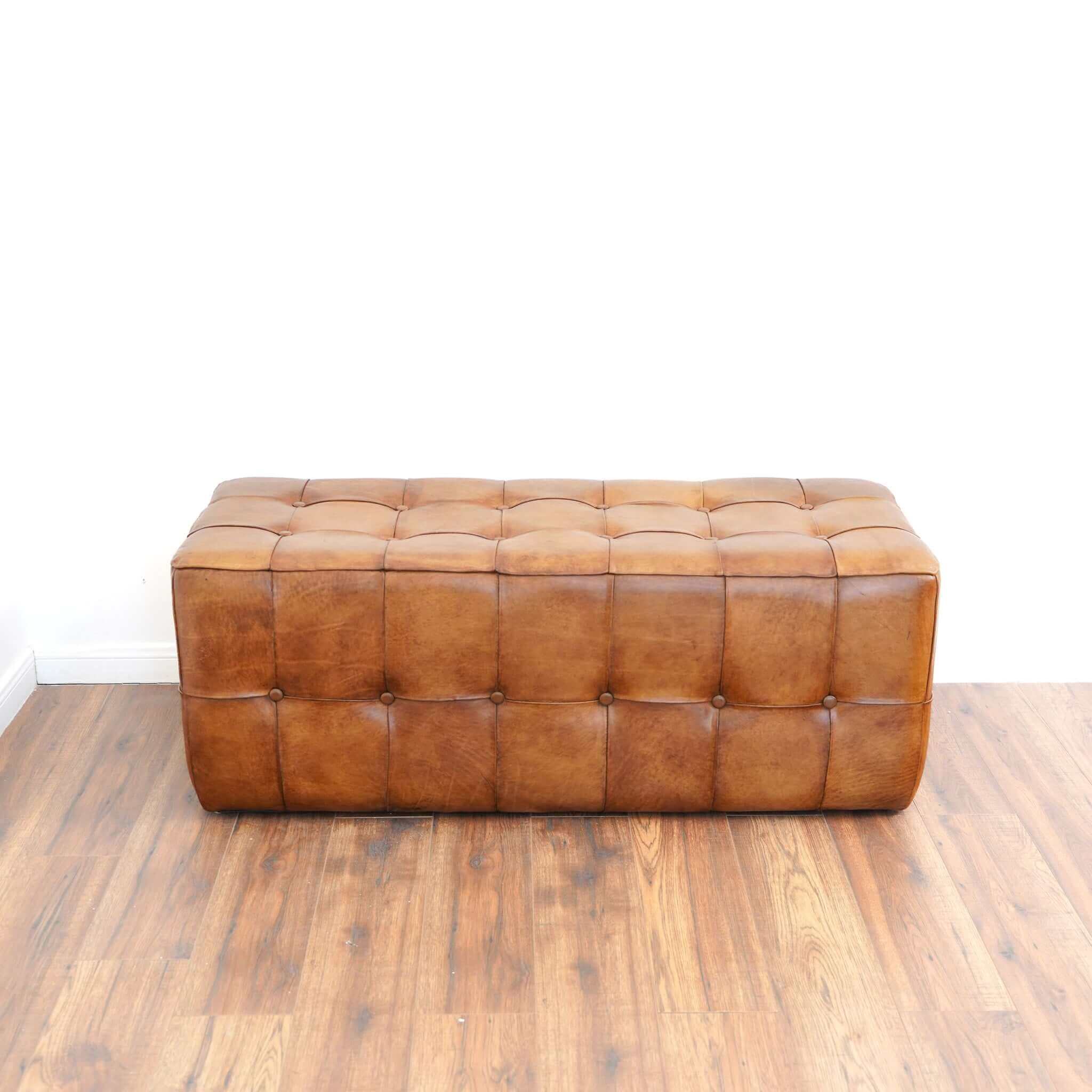 Bettle Leather Bench - New York Modern