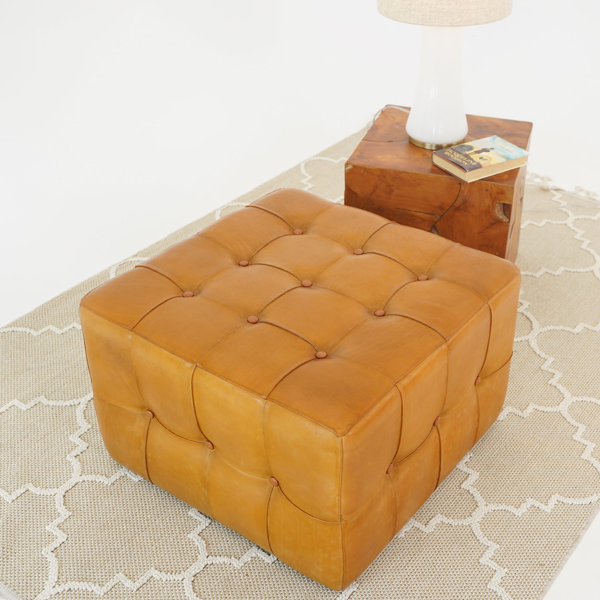 Bettle Leather Ottoman