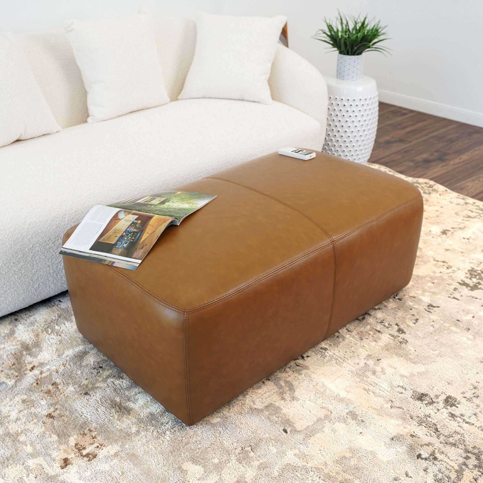 Bowman Leather Ottoman