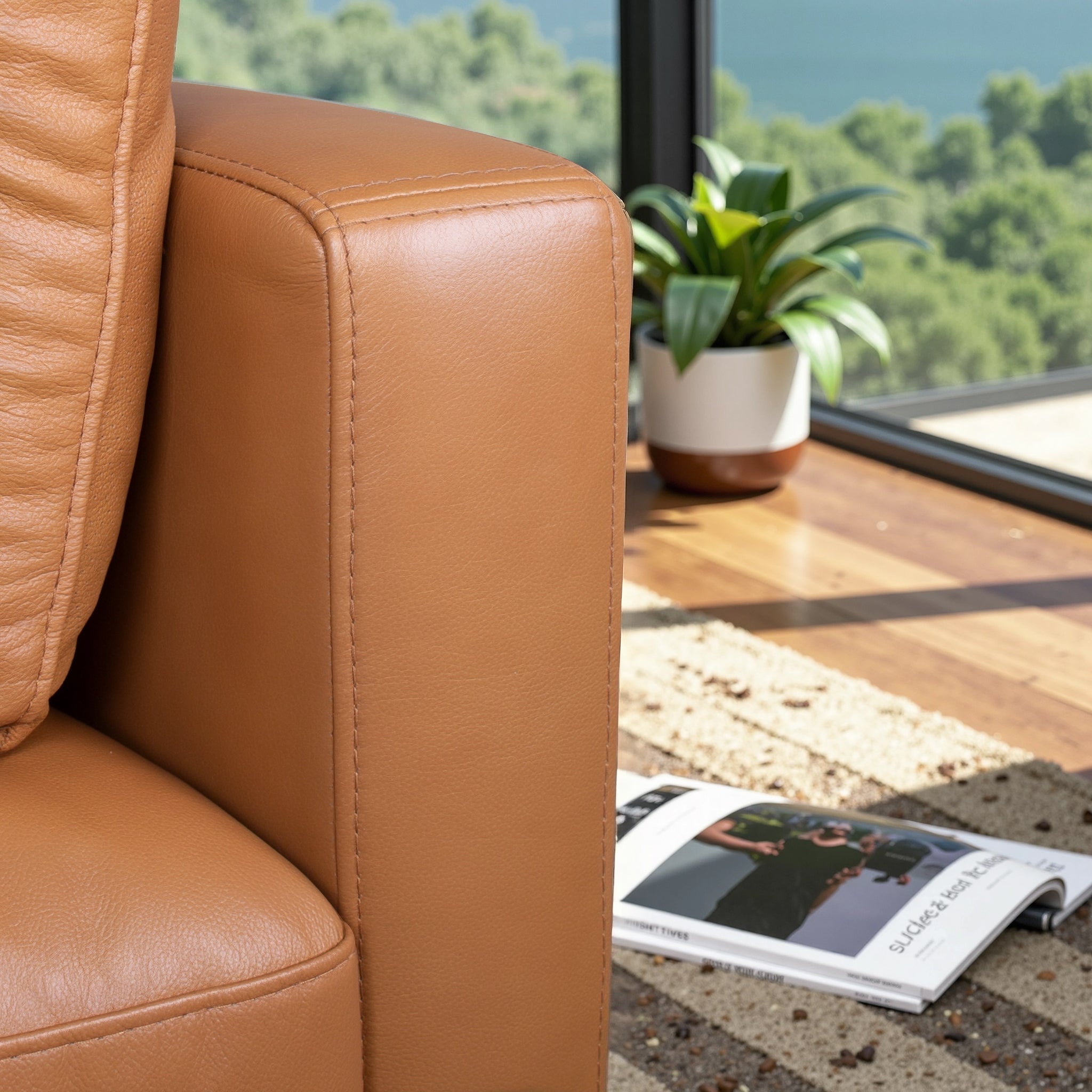 Brixton Premium Top-Grain Leather 3-Seater Sofa - New York Modern Furniture