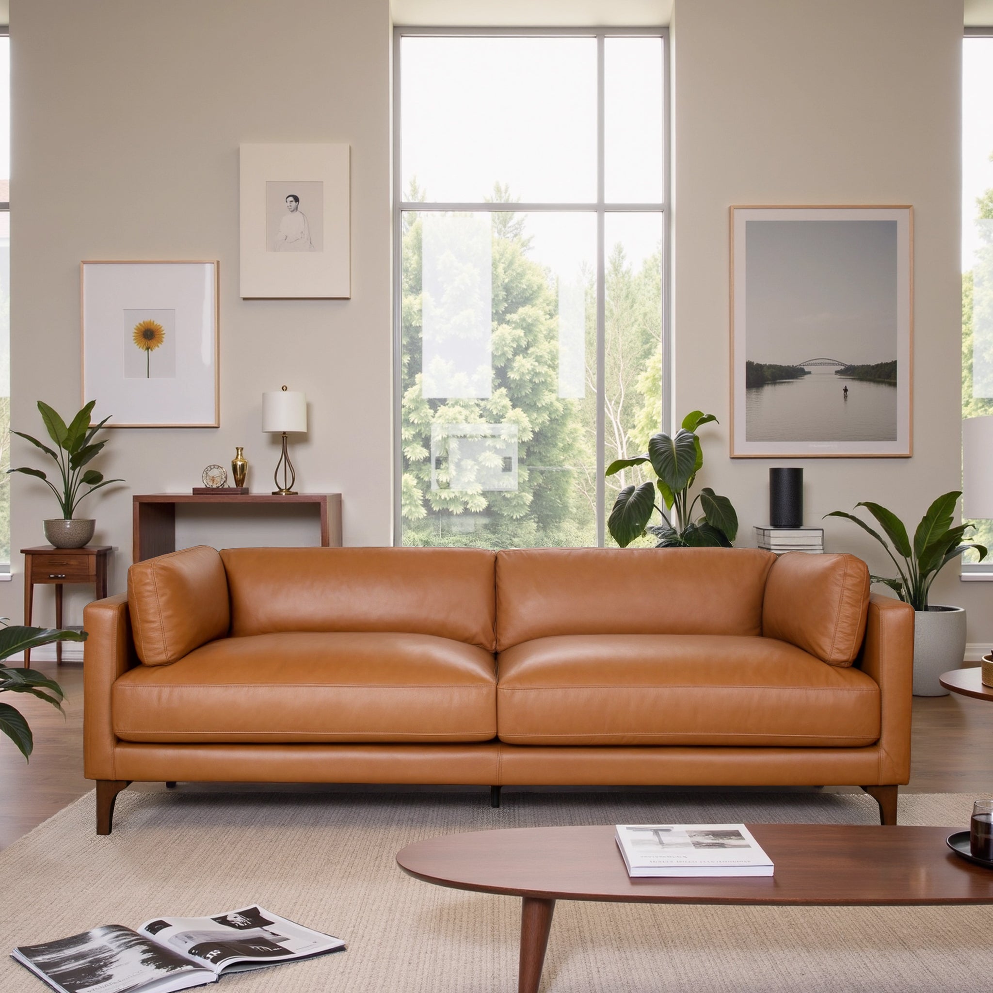 Brixton Premium Top-Grain Leather 3-Seater Sofa - New York Modern Furniture