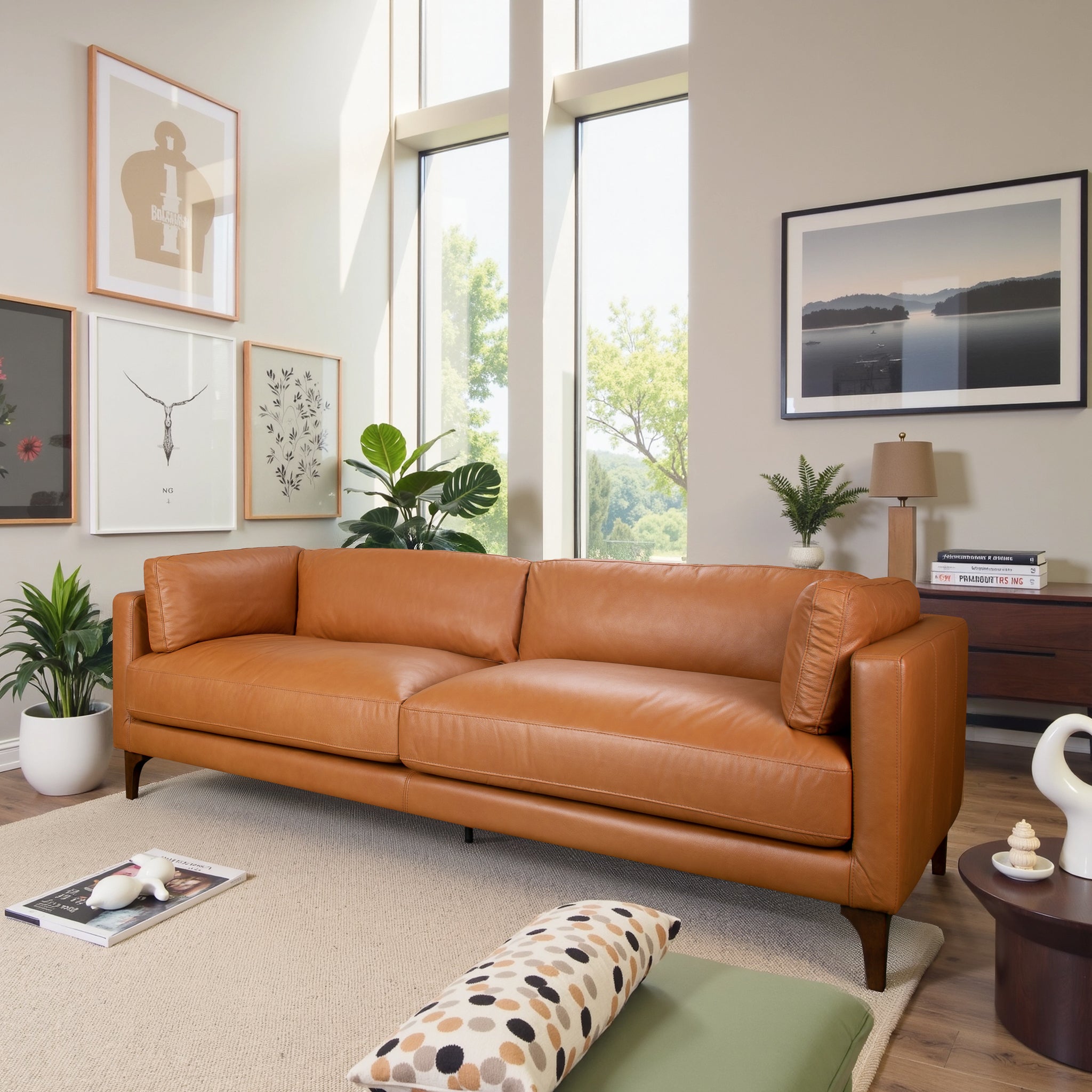 Brixton Premium Top-Grain Leather 3-Seater Sofa - New York Modern Furniture