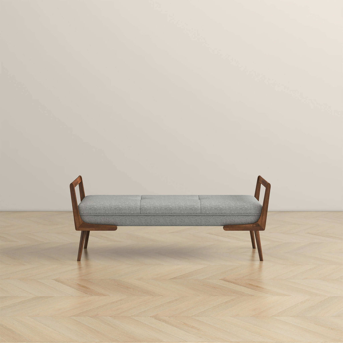 Delta Grey Linen Bench - New York Modern Furniture