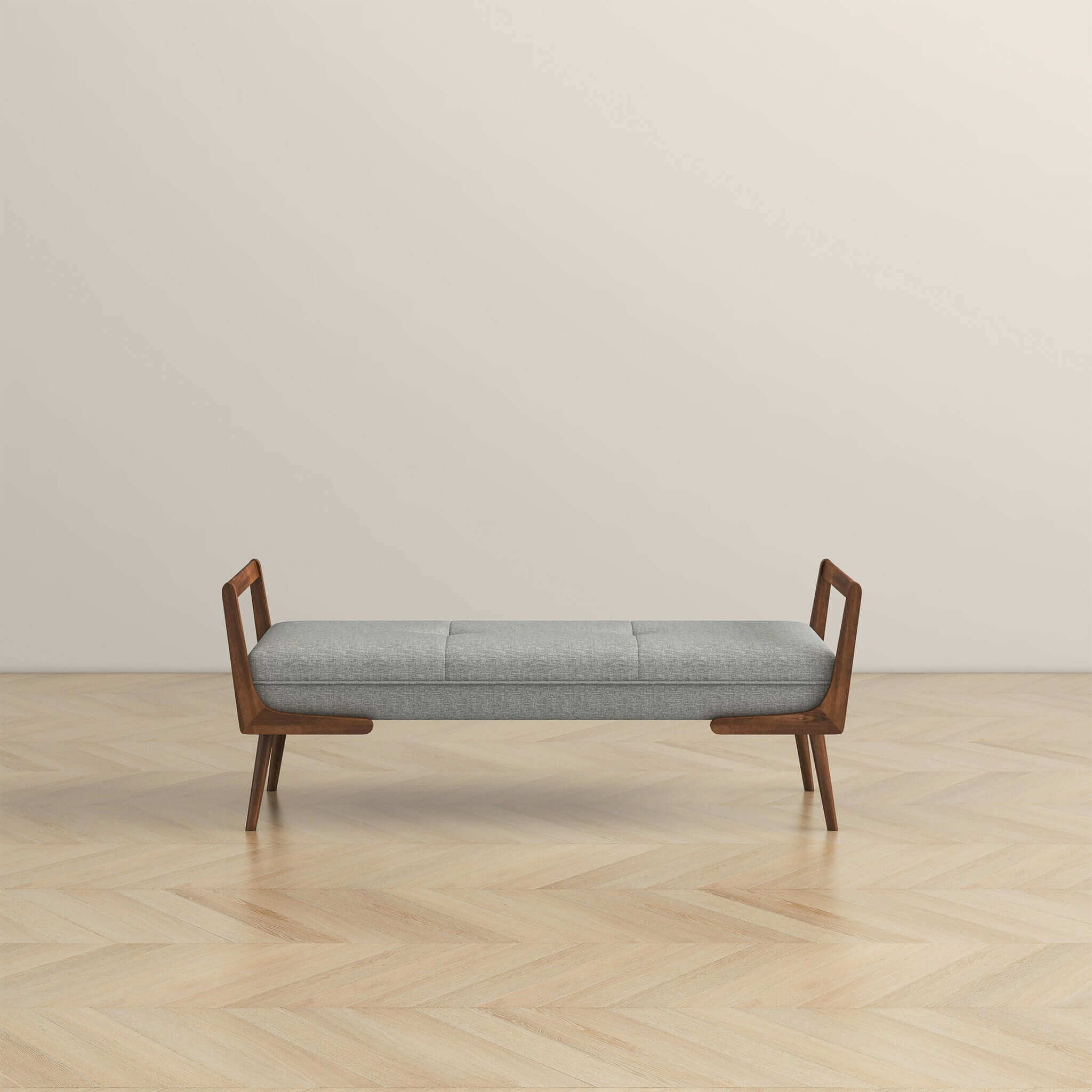 Delta Grey Linen Bench - New York Modern Furniture