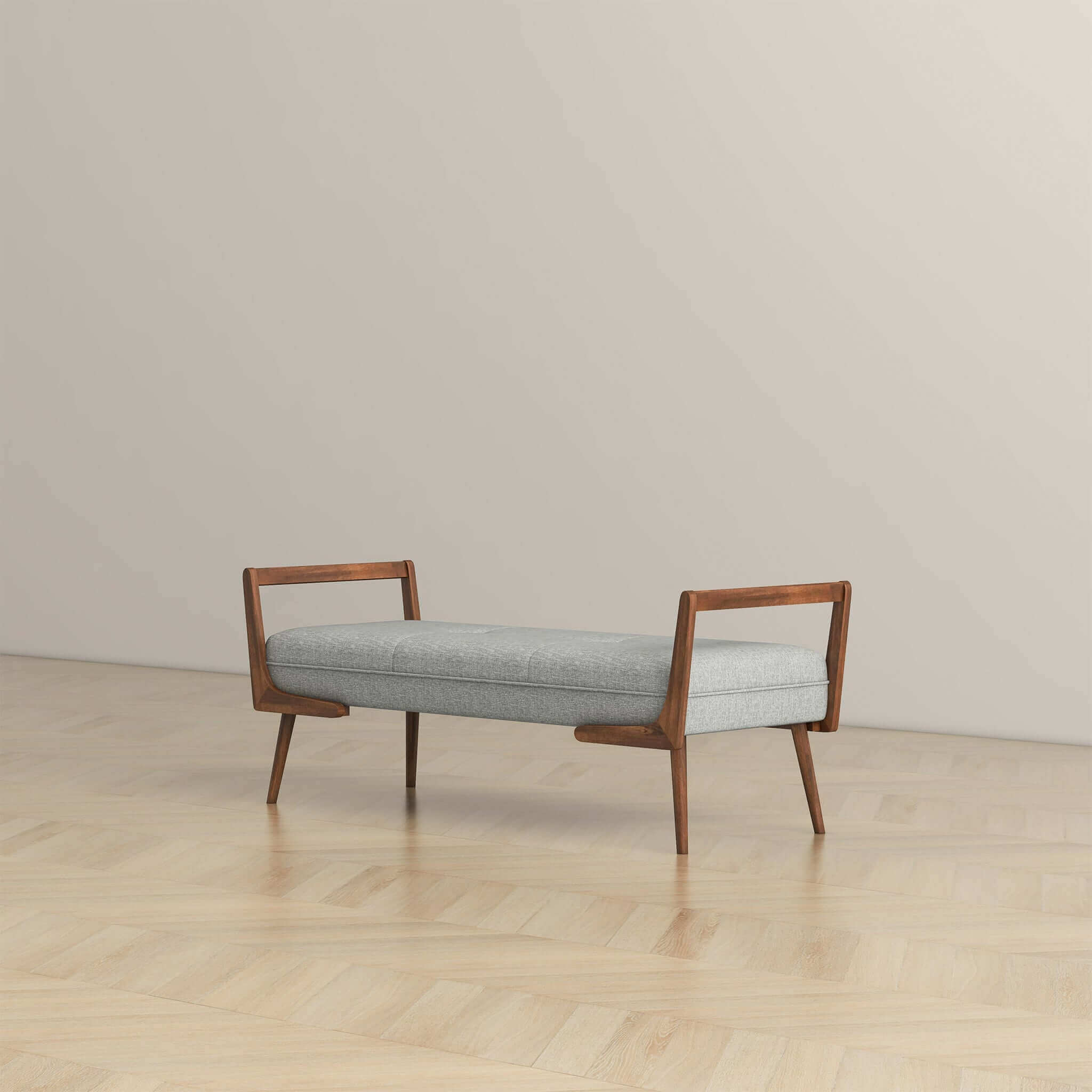 Delta Grey Linen Bench - New York Modern Furniture