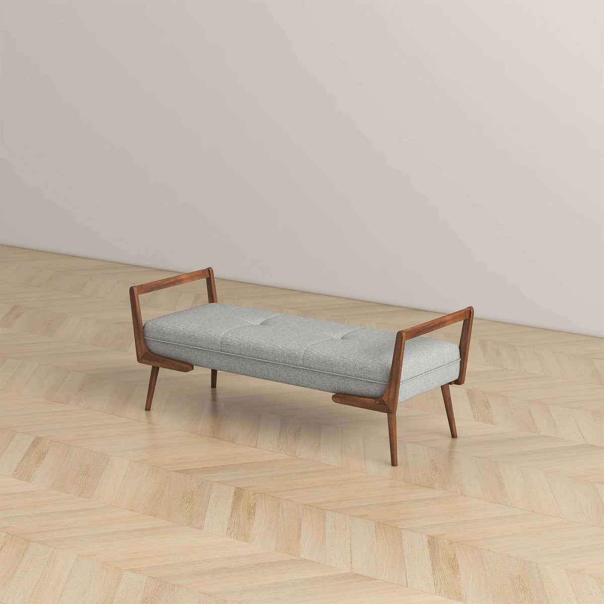 Delta Grey Linen Bench - New York Modern Furniture
