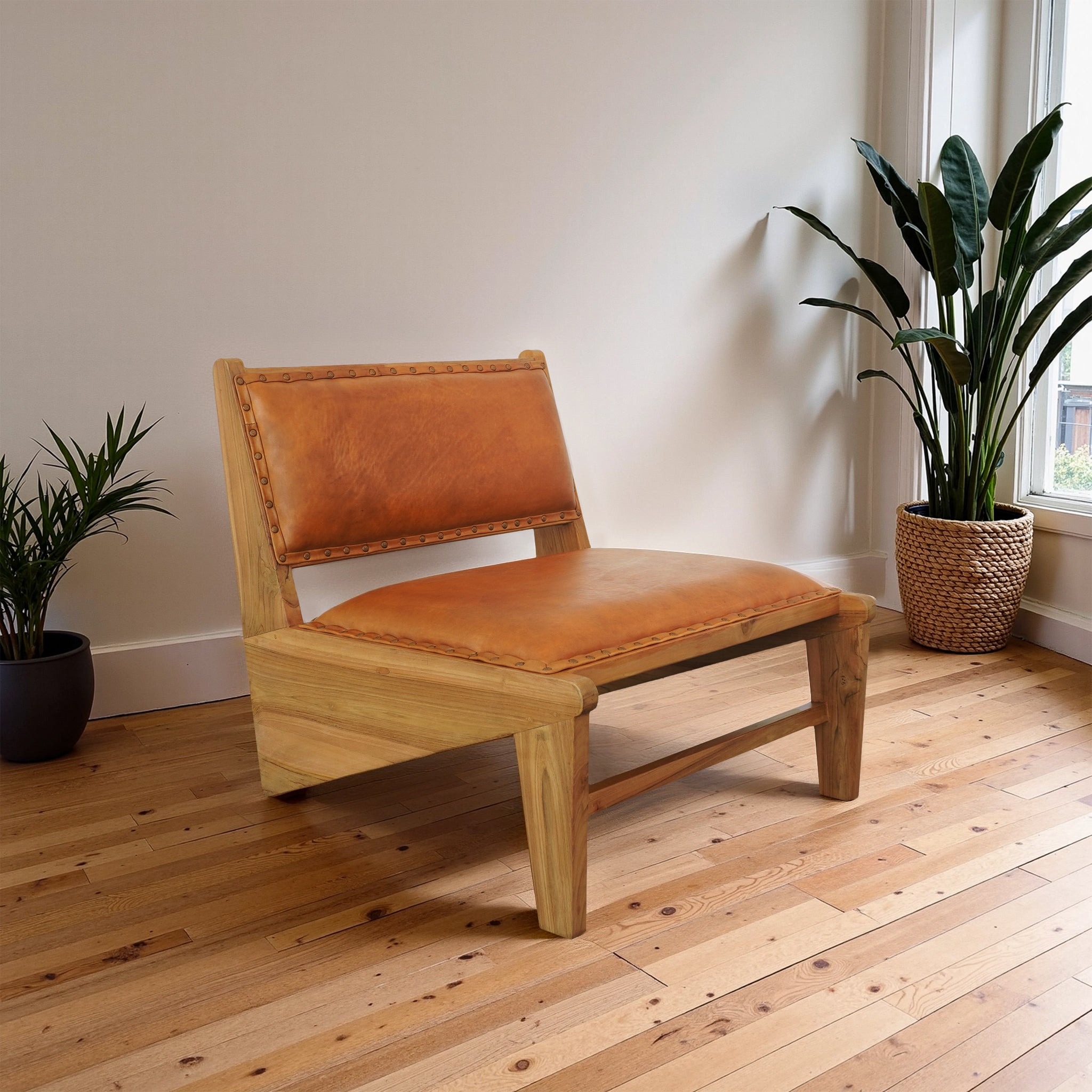 Falcon Tan Leather Lounge Chair - New York Modern