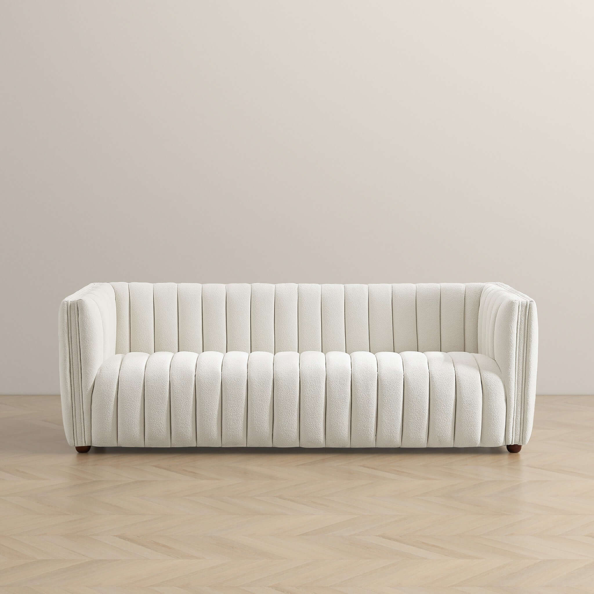 Fiske Channel Tufted Modern Boucle Sofa - New York Modern Furniture