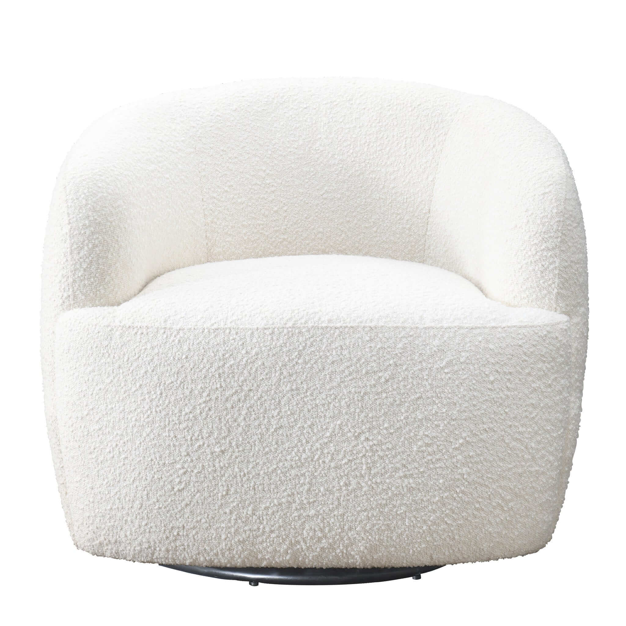 Fitz Swivel Chair White Boucle -  New York Modern Furniture
