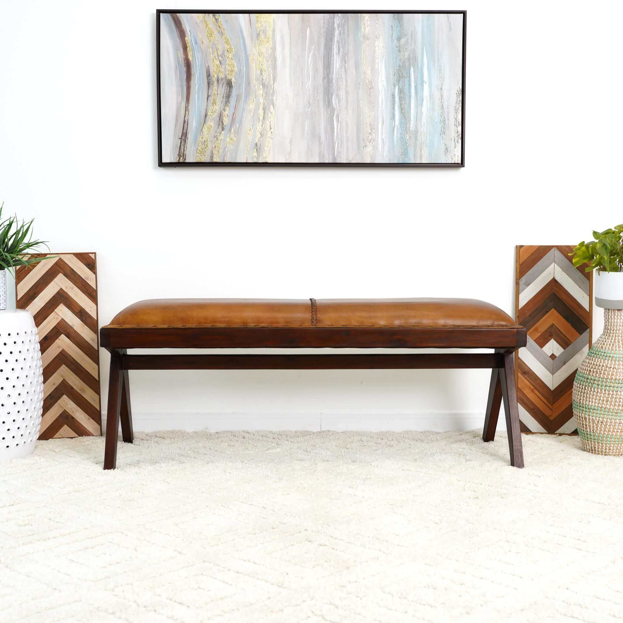 Folio Leather Bench