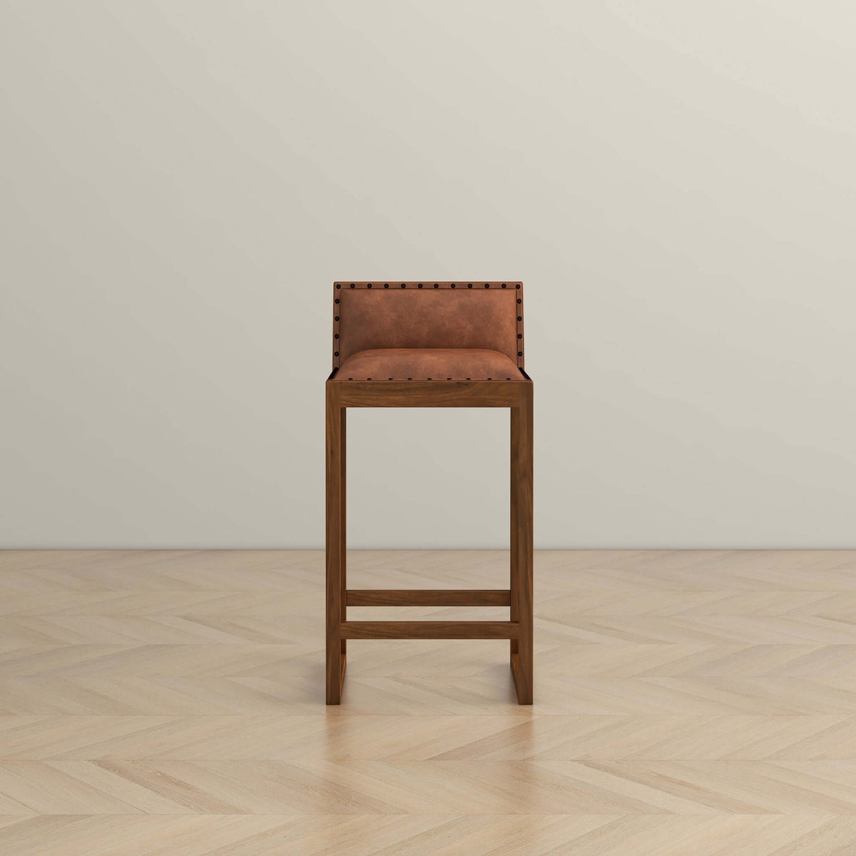 Gabe Tan Leather Counter Chair - New York Modern Furniture