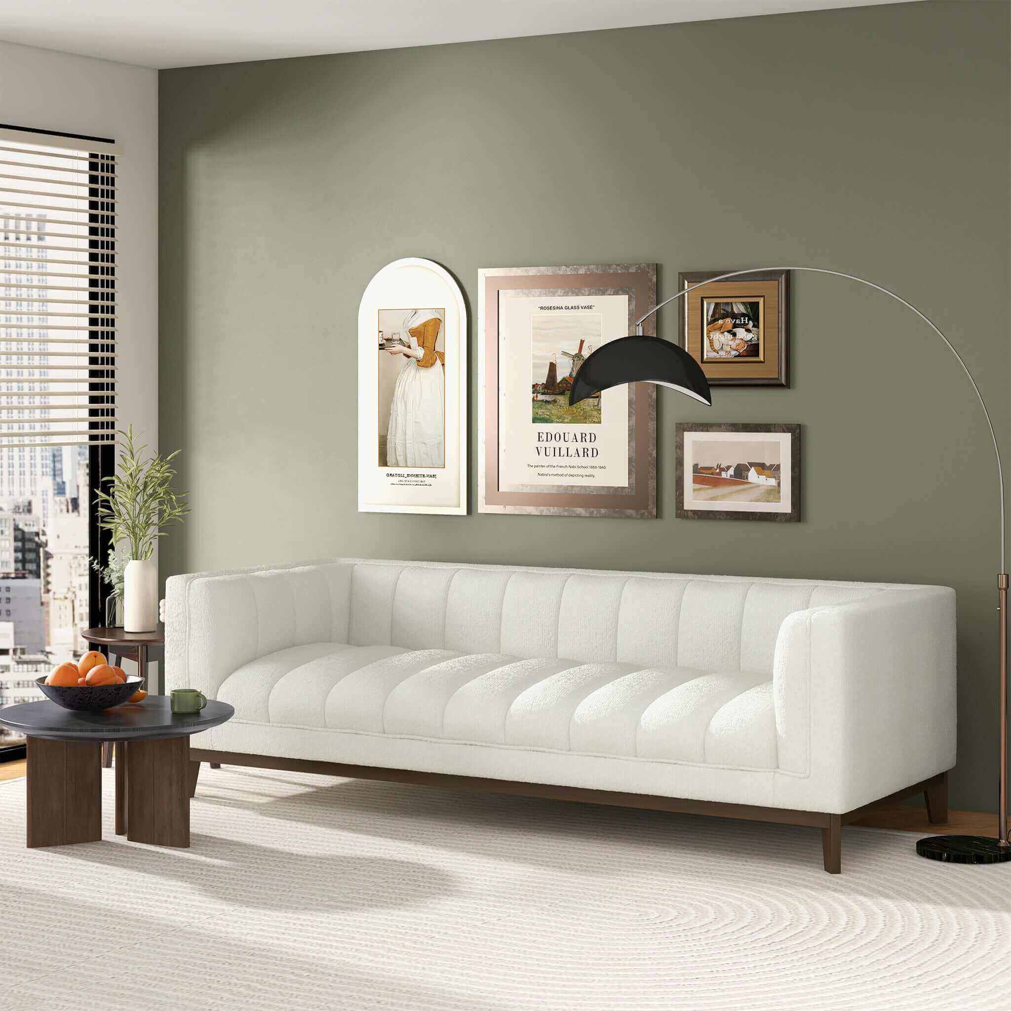 Greenpoint Luxury Living Room Boucle Upholstered Couch - New York Modern Furniture