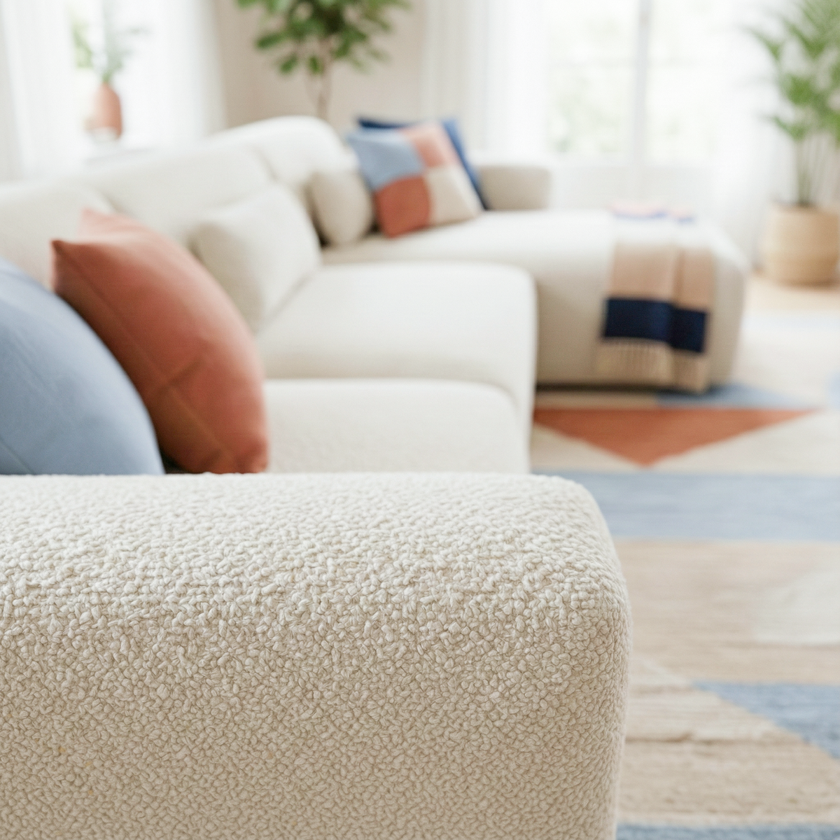 Havre 3-Piece Modern Boucle Sectional Sofa with Right-Hand Chaise - New York Modern Furniture